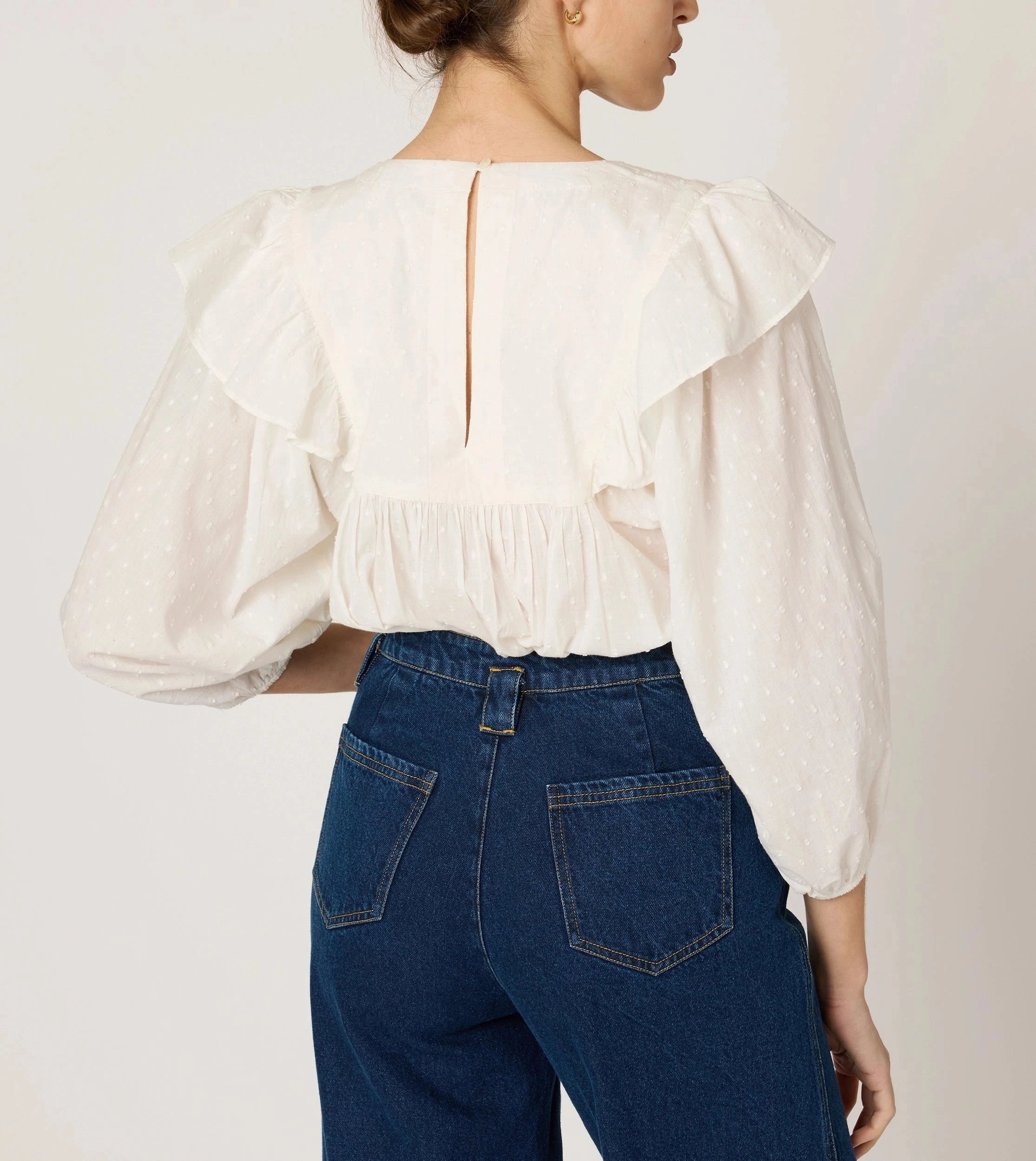 Lina Blouse | Ivory Ventilated Mesh Panels