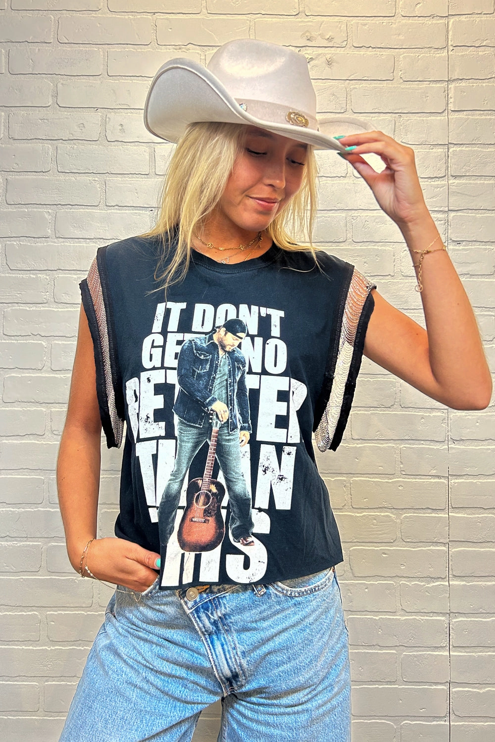 Lee Brice Double-Sided Chain Tank Roll Up Sleeve Design TemperatureRegulating Fabric