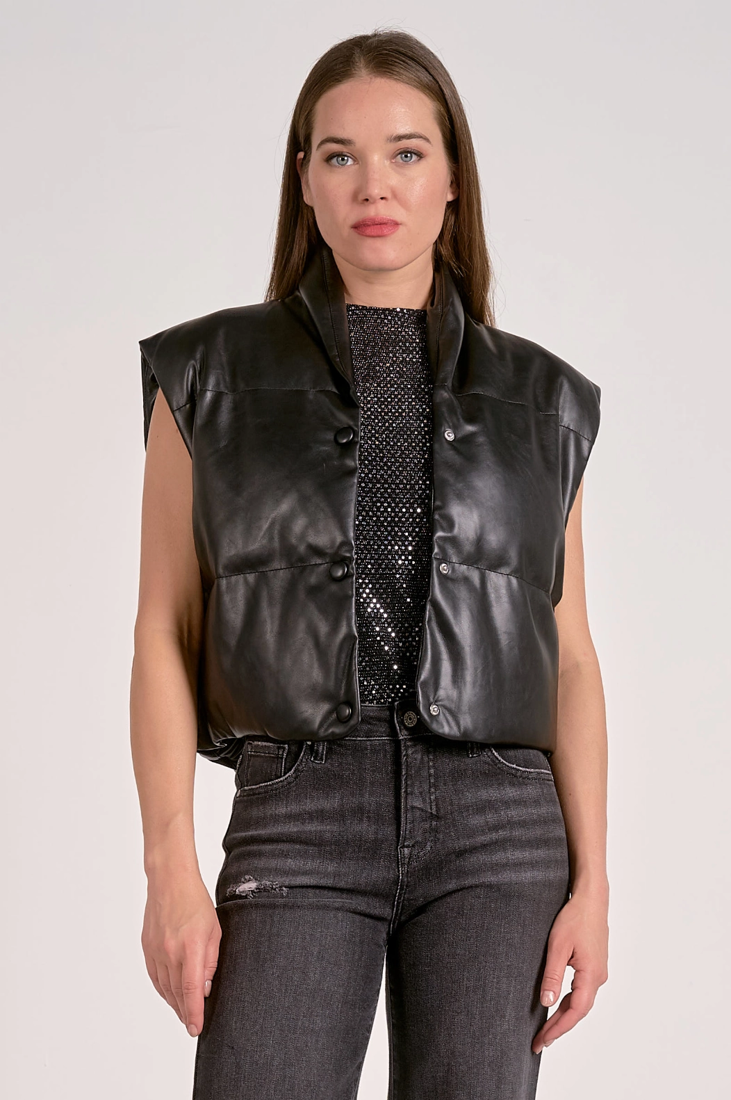 ButterySoftTextile TemperatureRegulating Fran Puffer Vest - Black