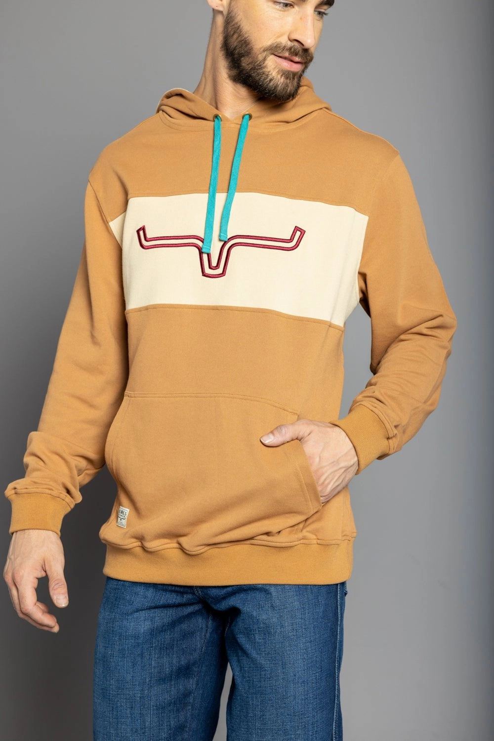 Kimes Ranch Mens Side Winder Hood Work Wear Brown 100% Cotton Hoodie Expandable Side Gussets