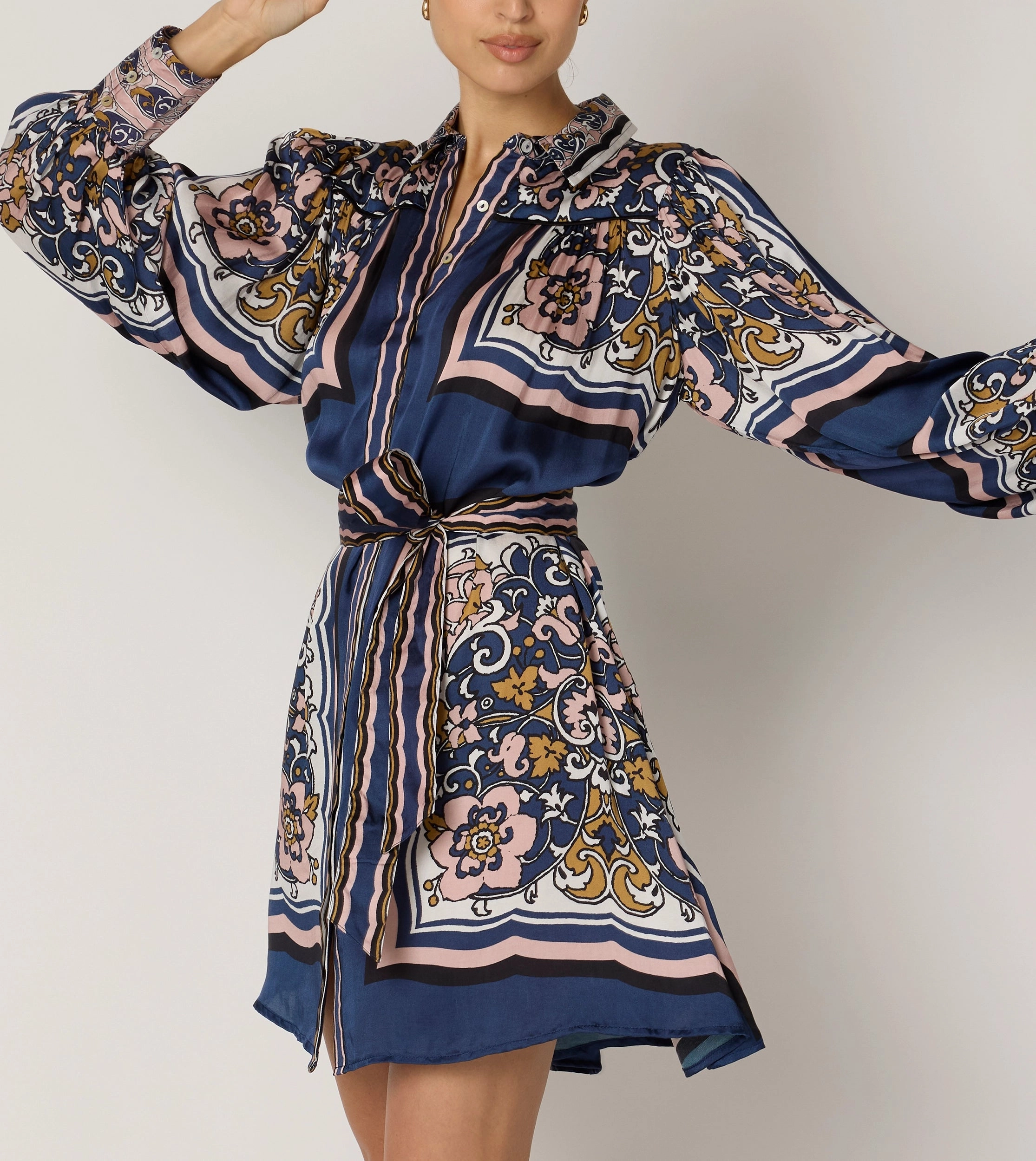 Charisma Mini Dress | Floral Anise Wrap-Style