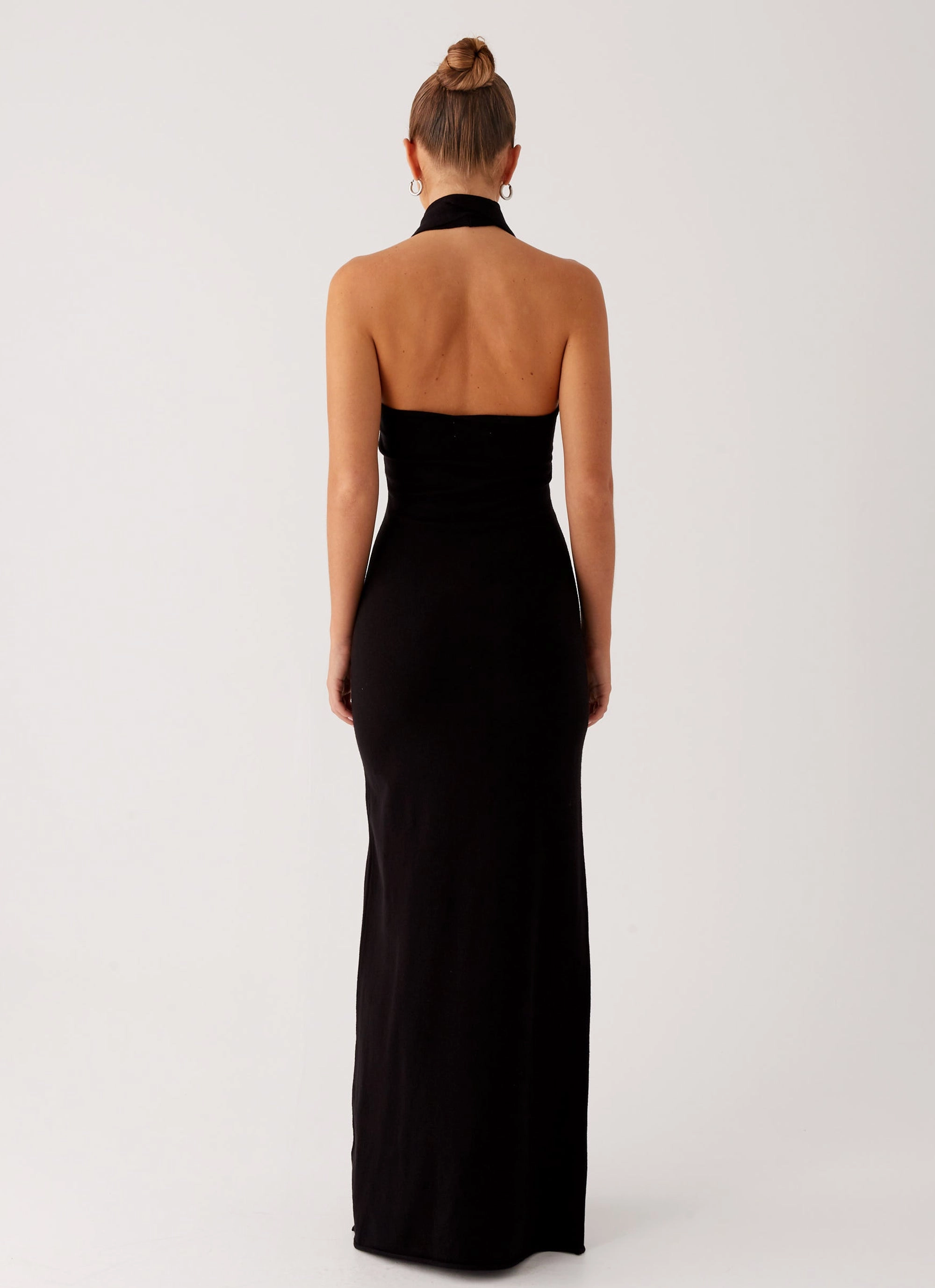 Eddie Knit Maxi Dress - Black Light Sheen