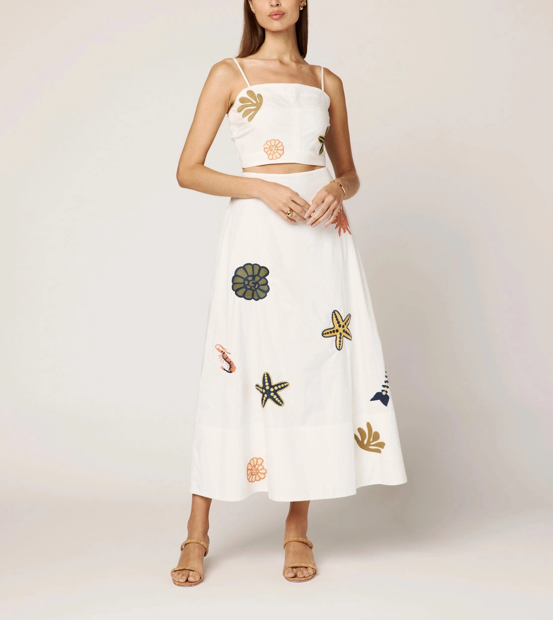 Eden Ankle Skirt | Ivory Multi Casual Outfit