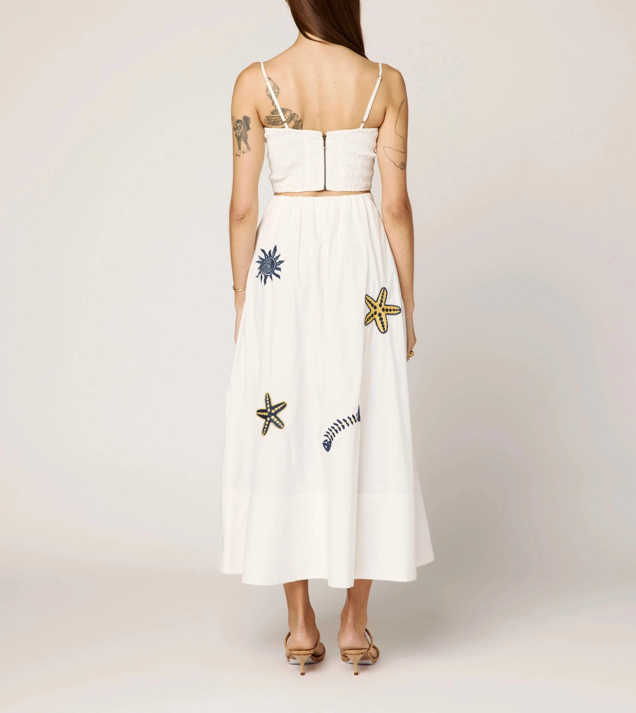 Travel Style Luxury Feel Eden Ankle Skirt | Ivory Multi