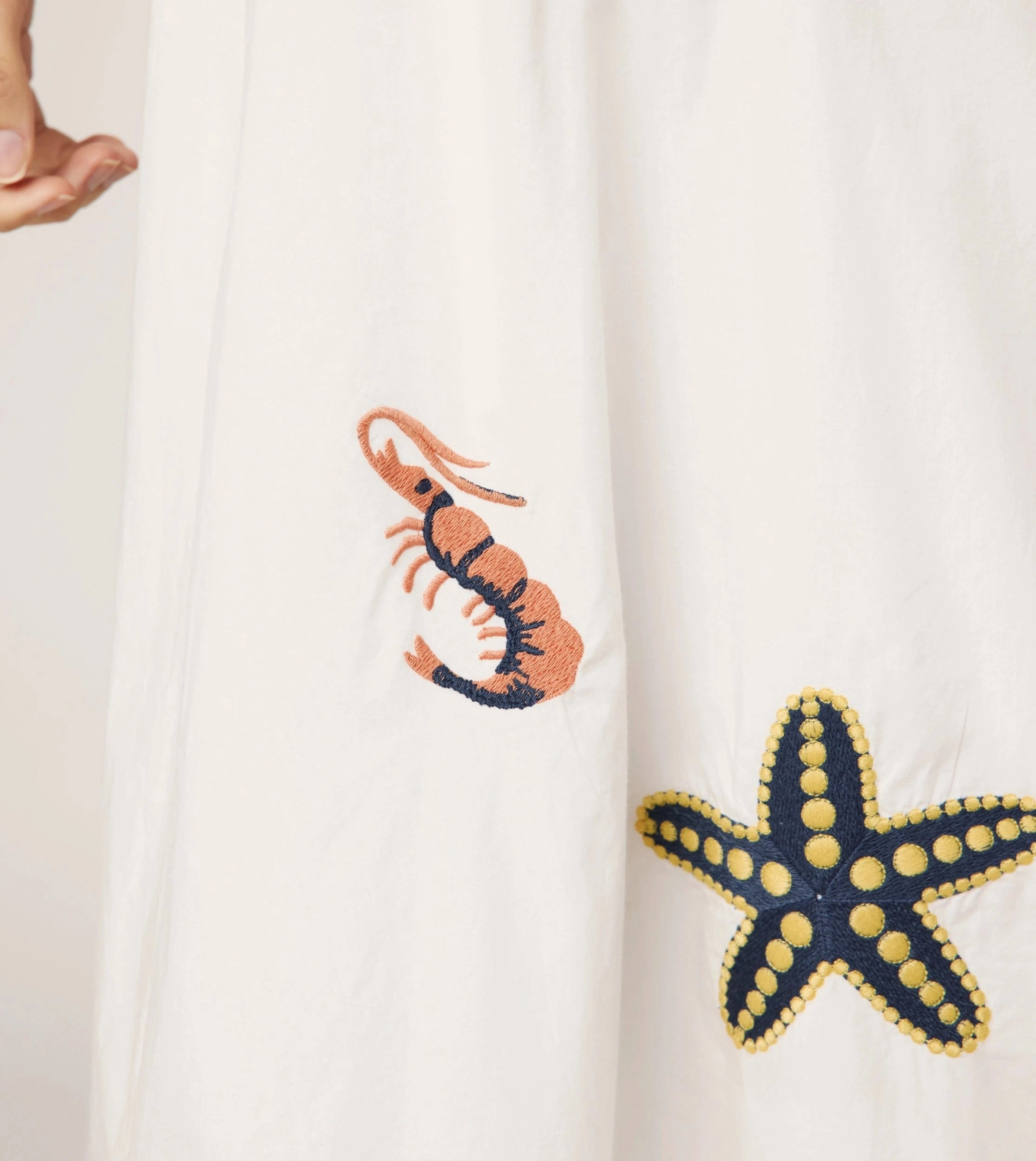 PortableOption Reflective Detailing Eden Ankle Skirt | Ivory Multi