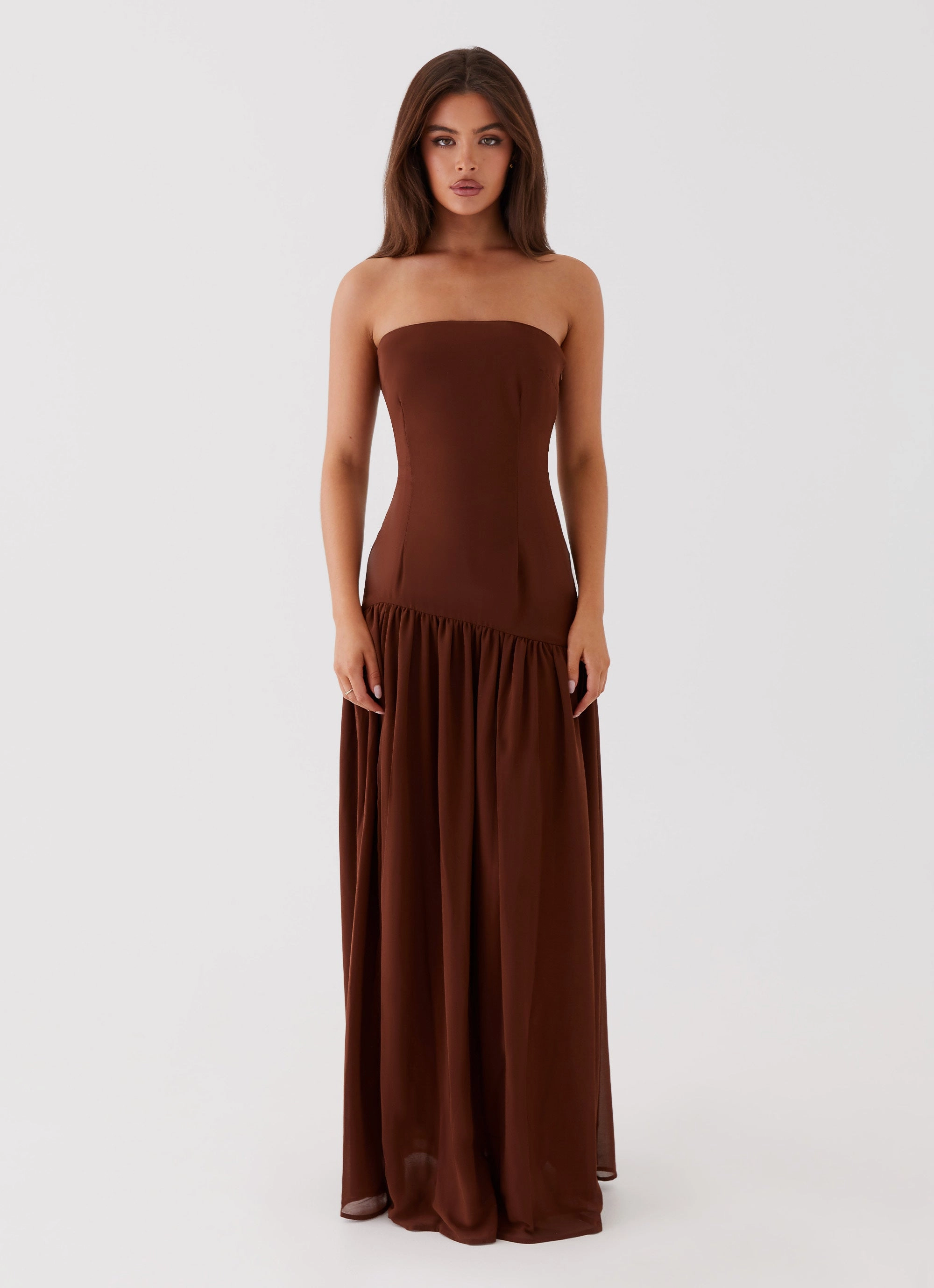 Relax Feel Eden Strapless Maxi Dress - Brown
