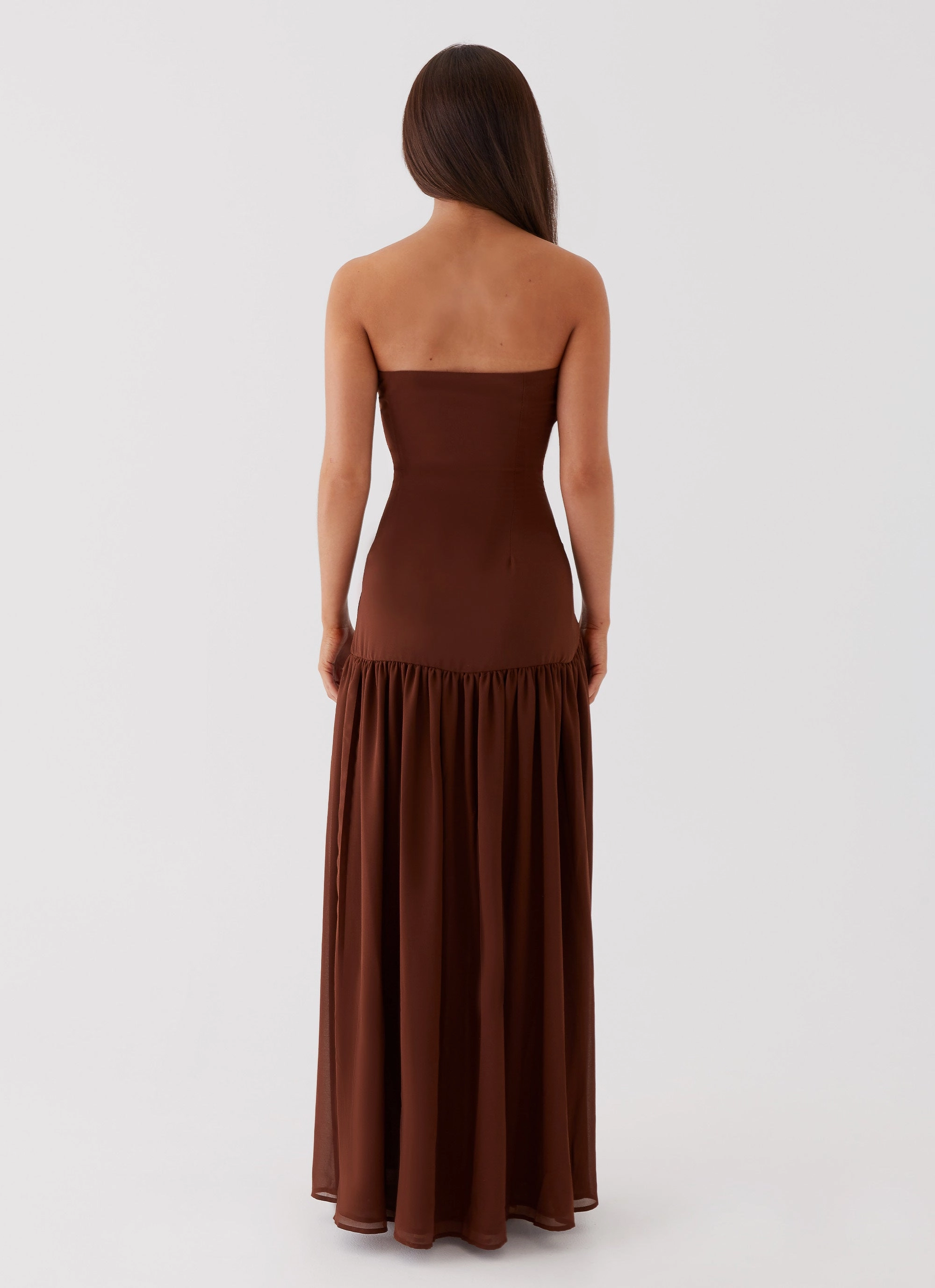 and Effortless fit dress. Soft Gradient Eden Strapless Maxi Dress - Brown