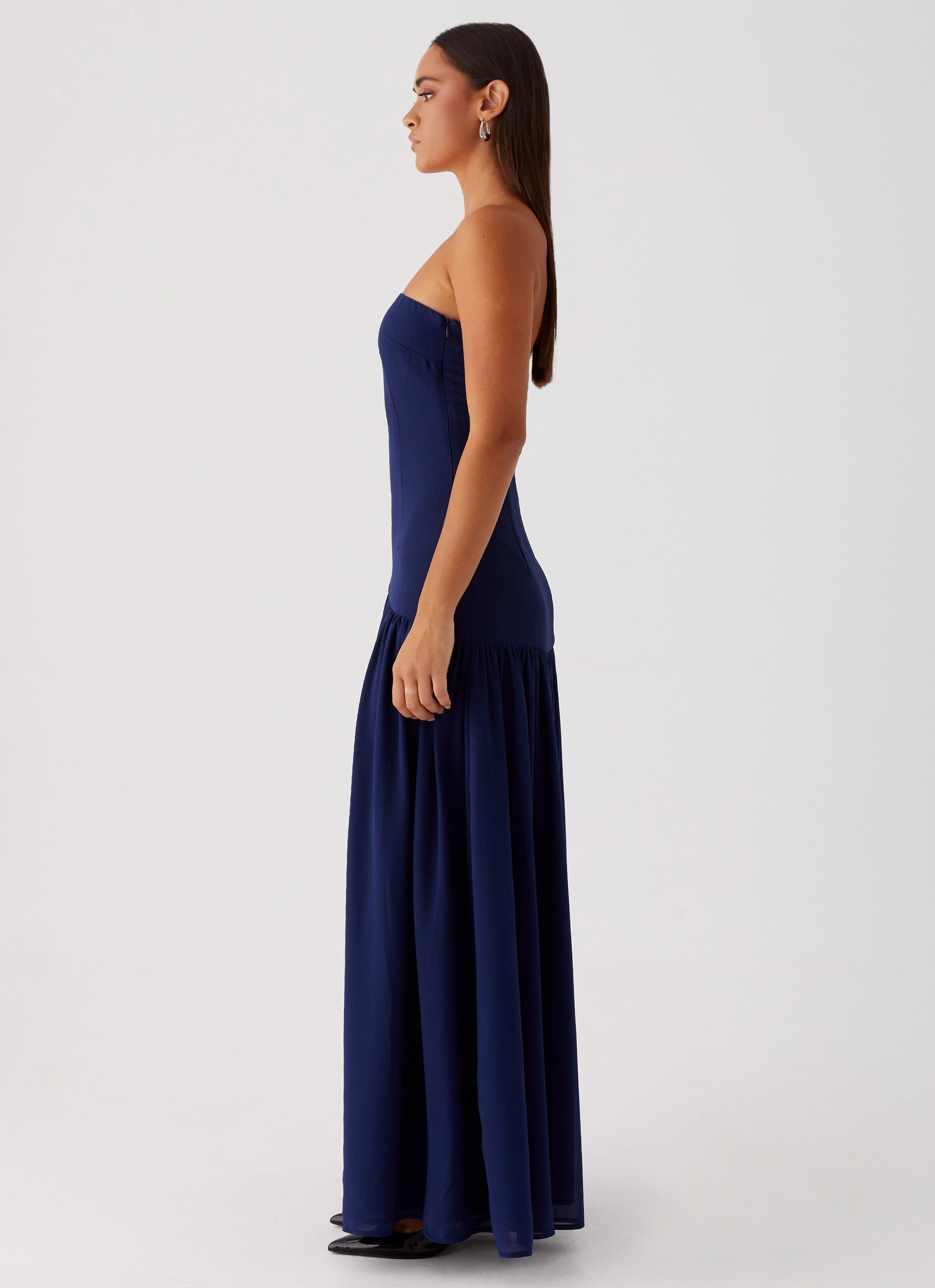 Eden Strapless Maxi Dress - Navy Bold Design