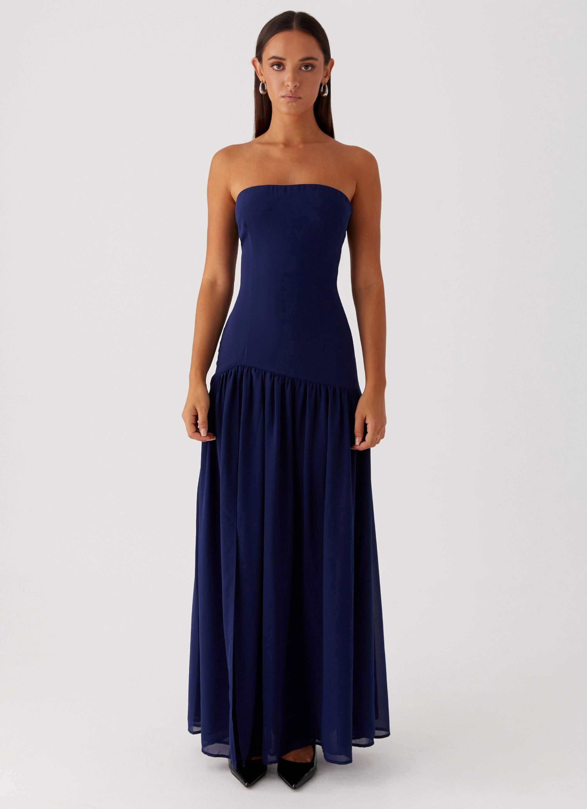 Versatile Layers Daily Wear Eden Strapless Maxi Dress - Navy