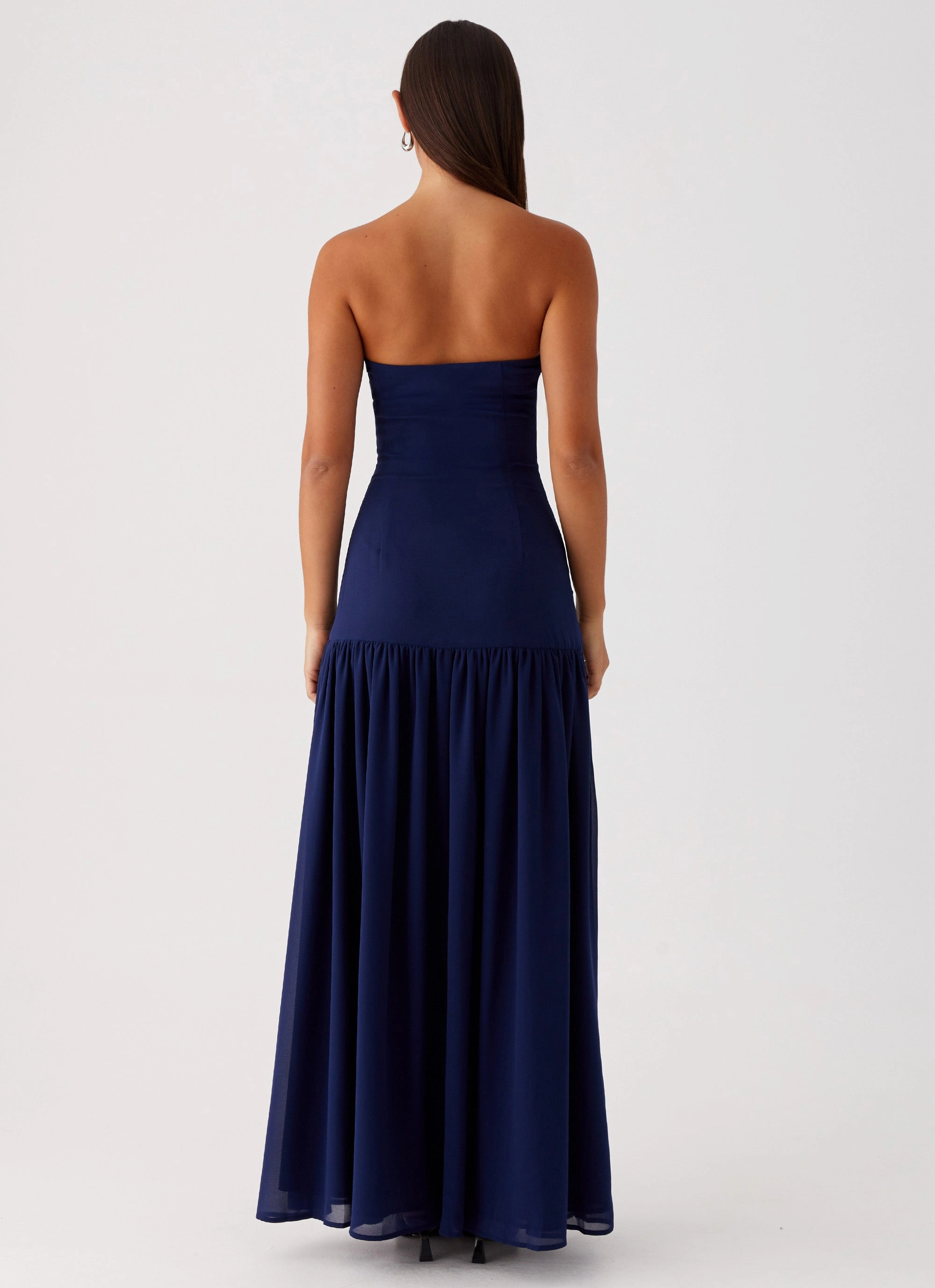 Sleek Motion Eden Strapless Maxi Dress - Navy
