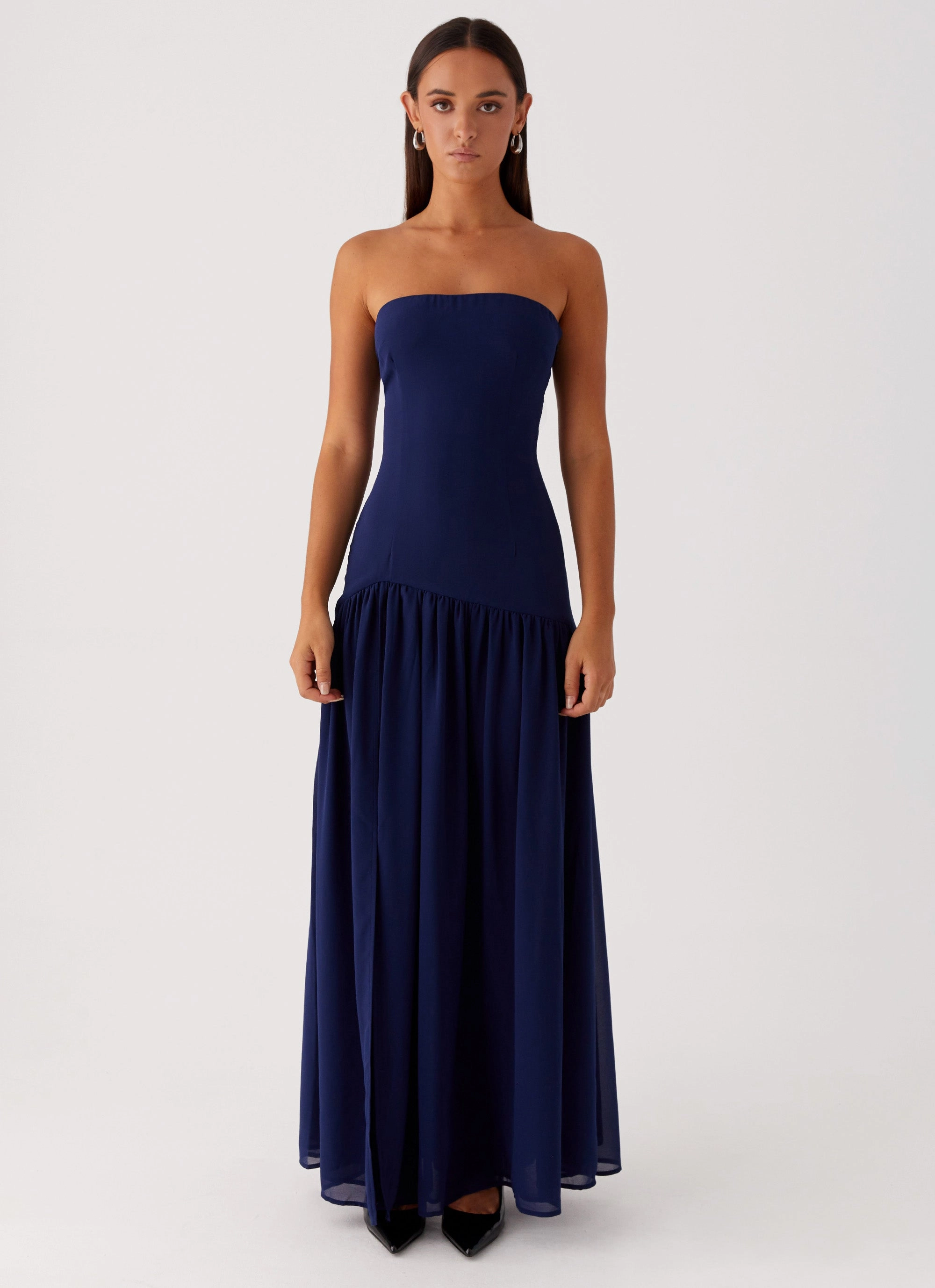 Eden Strapless Maxi Dress - Navy Trendy And Comfortable Day Ready Look
