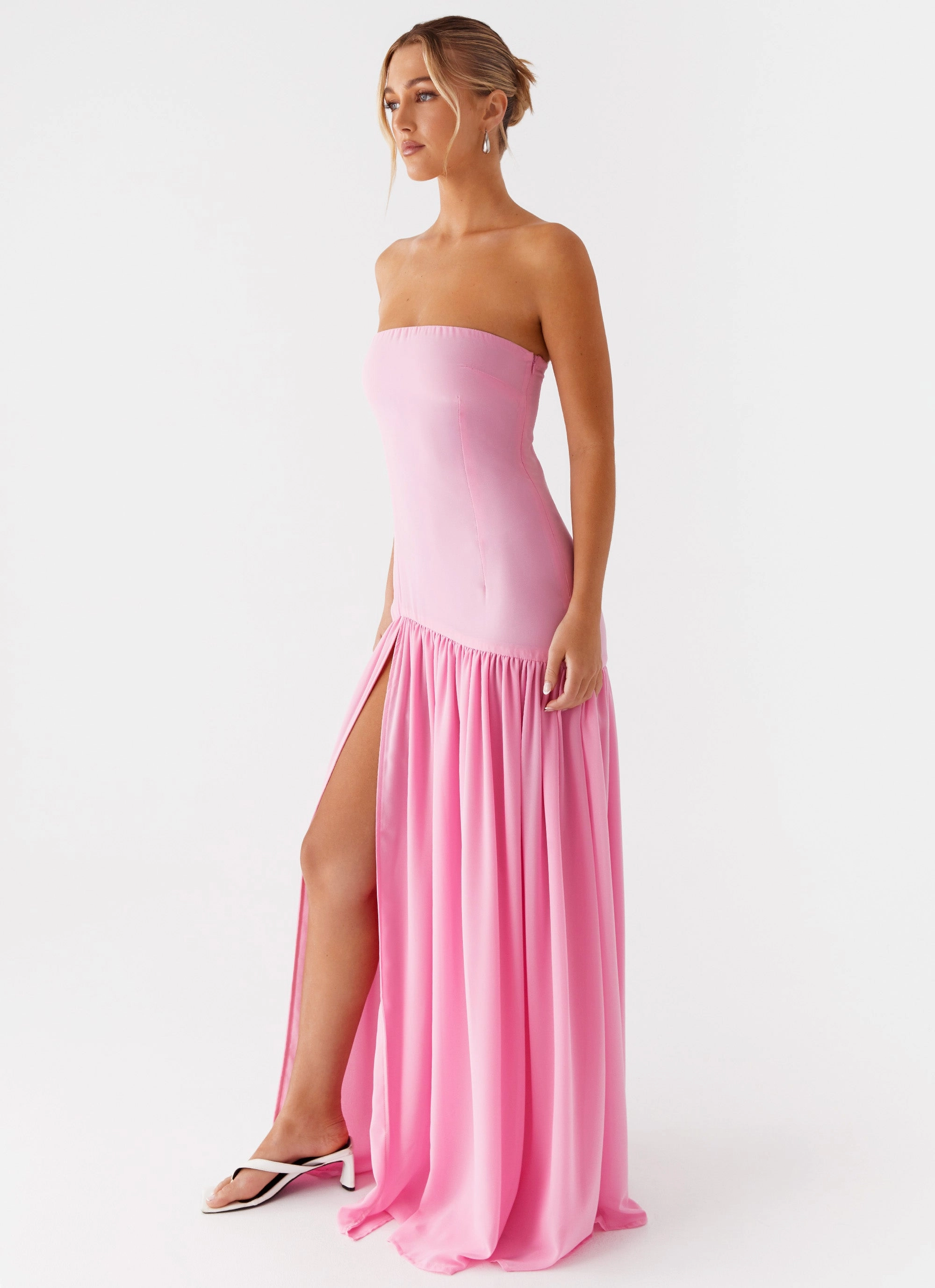 Eden Strapless Maxi Dress - Pink Lounge Moment