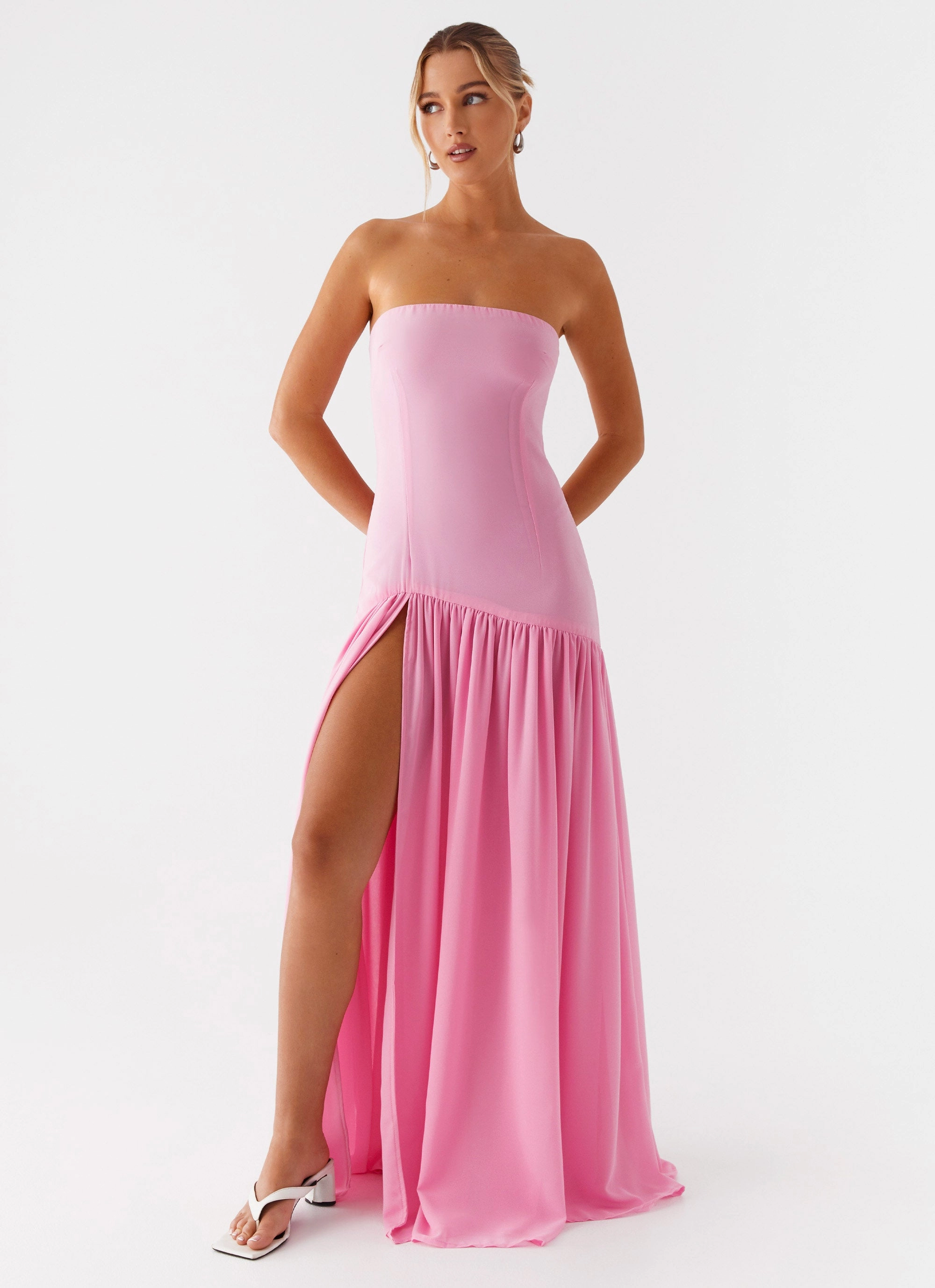 Casual Pick Eden Strapless Maxi Dress - Pink