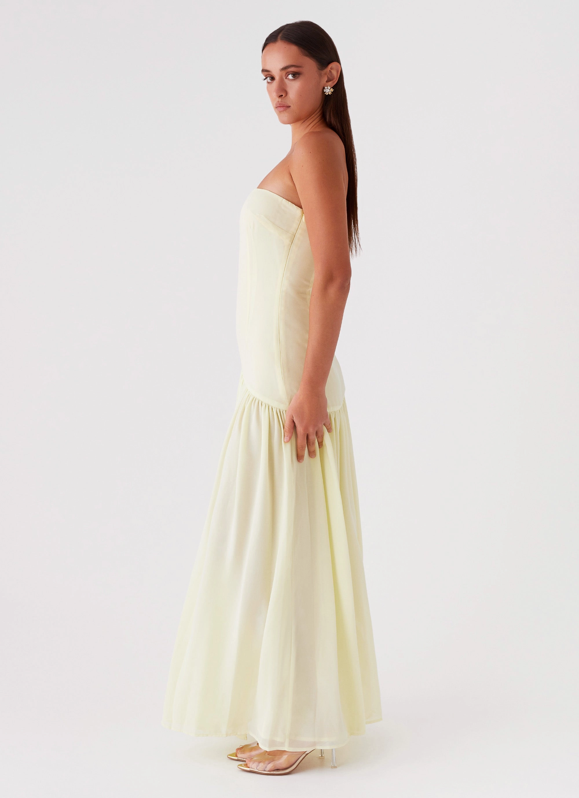 Eden Strapless Maxi Dress - Yellow Comfortable texture