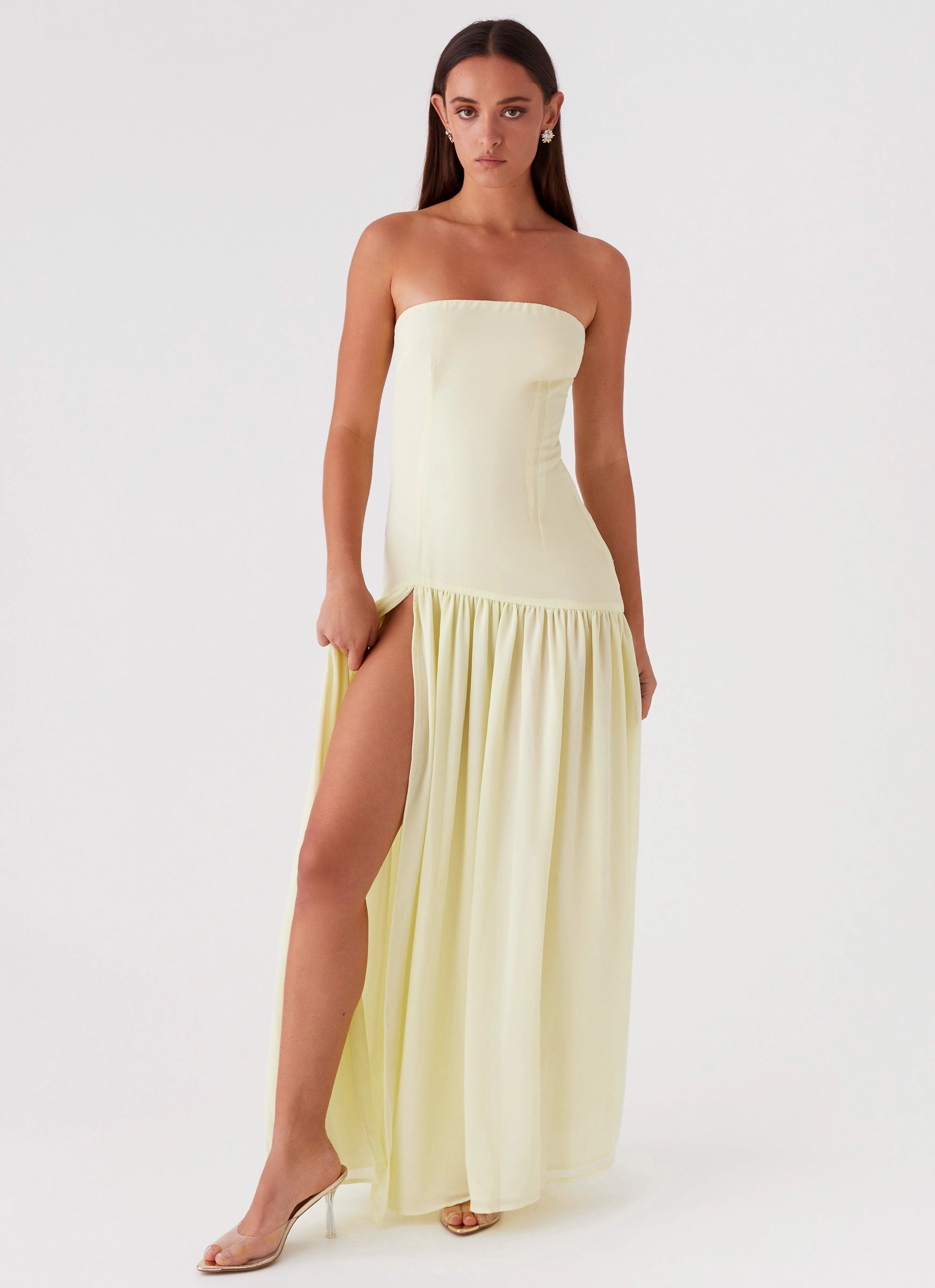 Eden Strapless Maxi Dress - Yellow Occasion Ready Perfectly Tailored