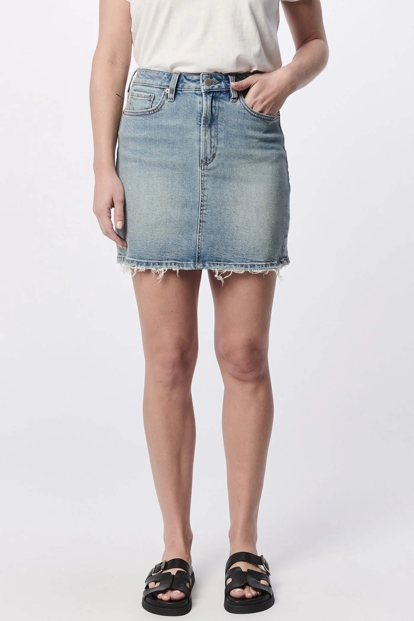 Quinn Denim Mini Skirt - Blue ErgonomicShape
