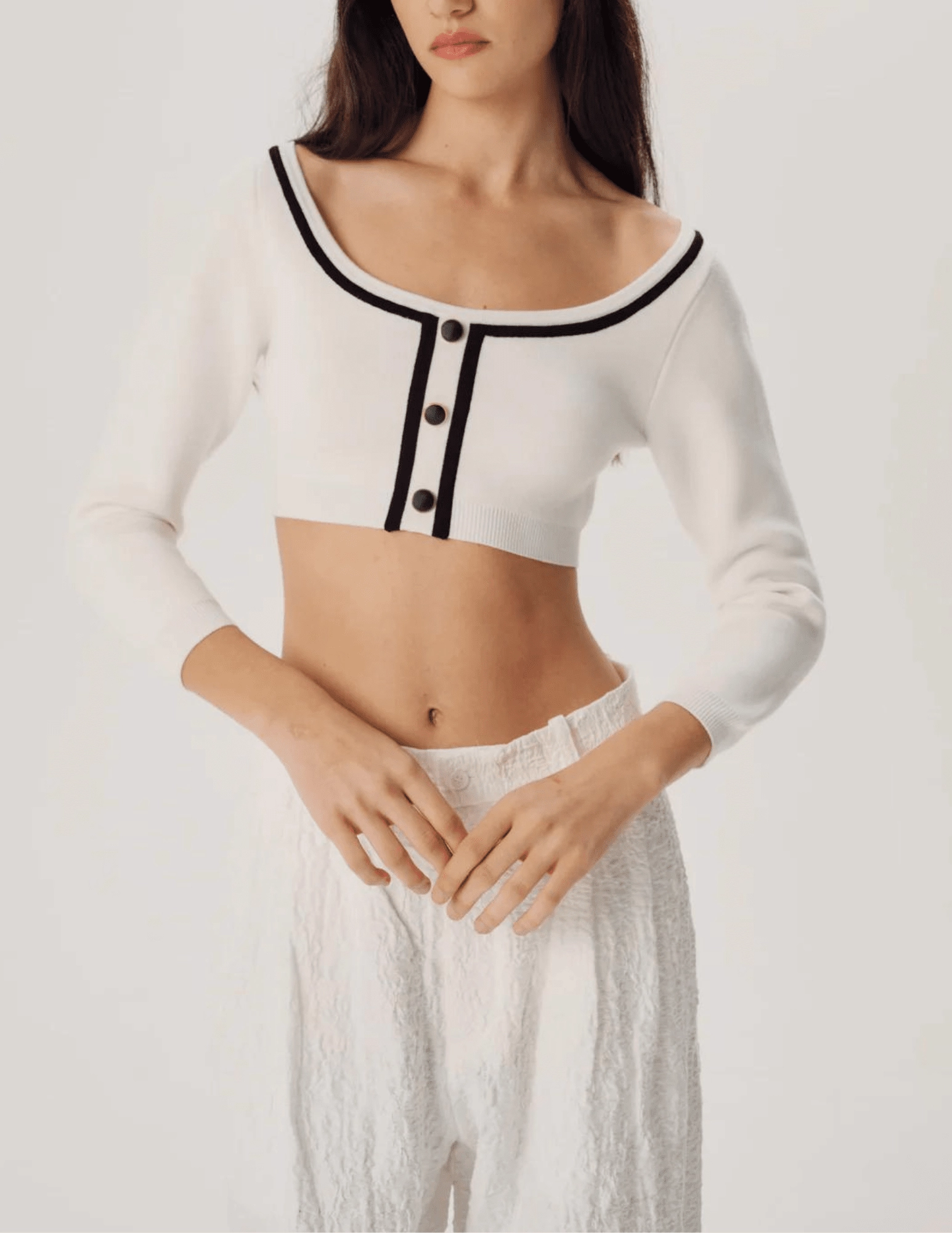 Built-in shorts No Iron Ronny Kobo Watkins Cropped Knit Cardigan