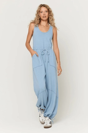 Journey Terry Jumpsuit - Blue Sky Urban appeal Versatile Comfort Wear