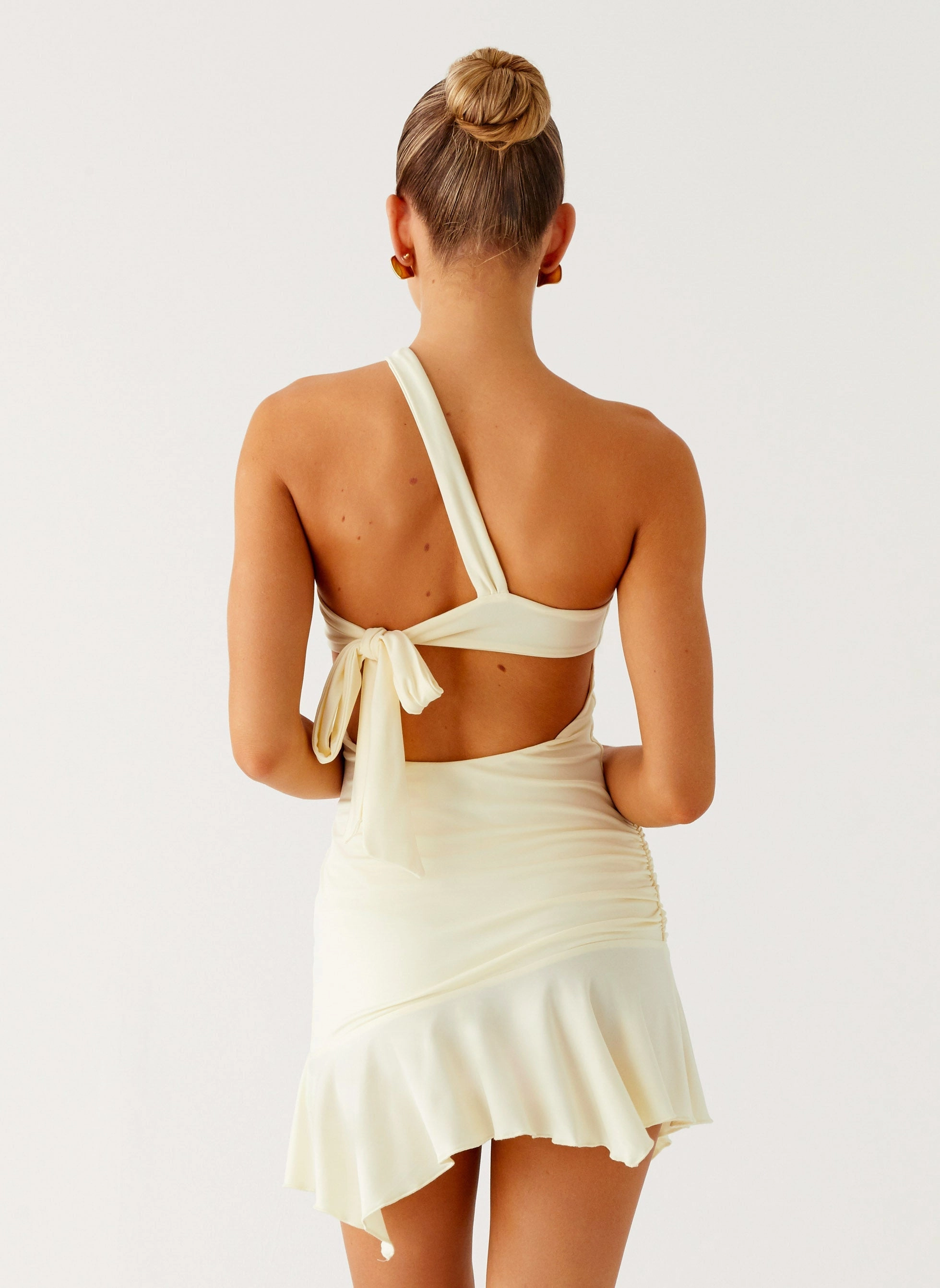 Not Your Fan Cut Out Mini Dress - Yellow Flattering and Effortless