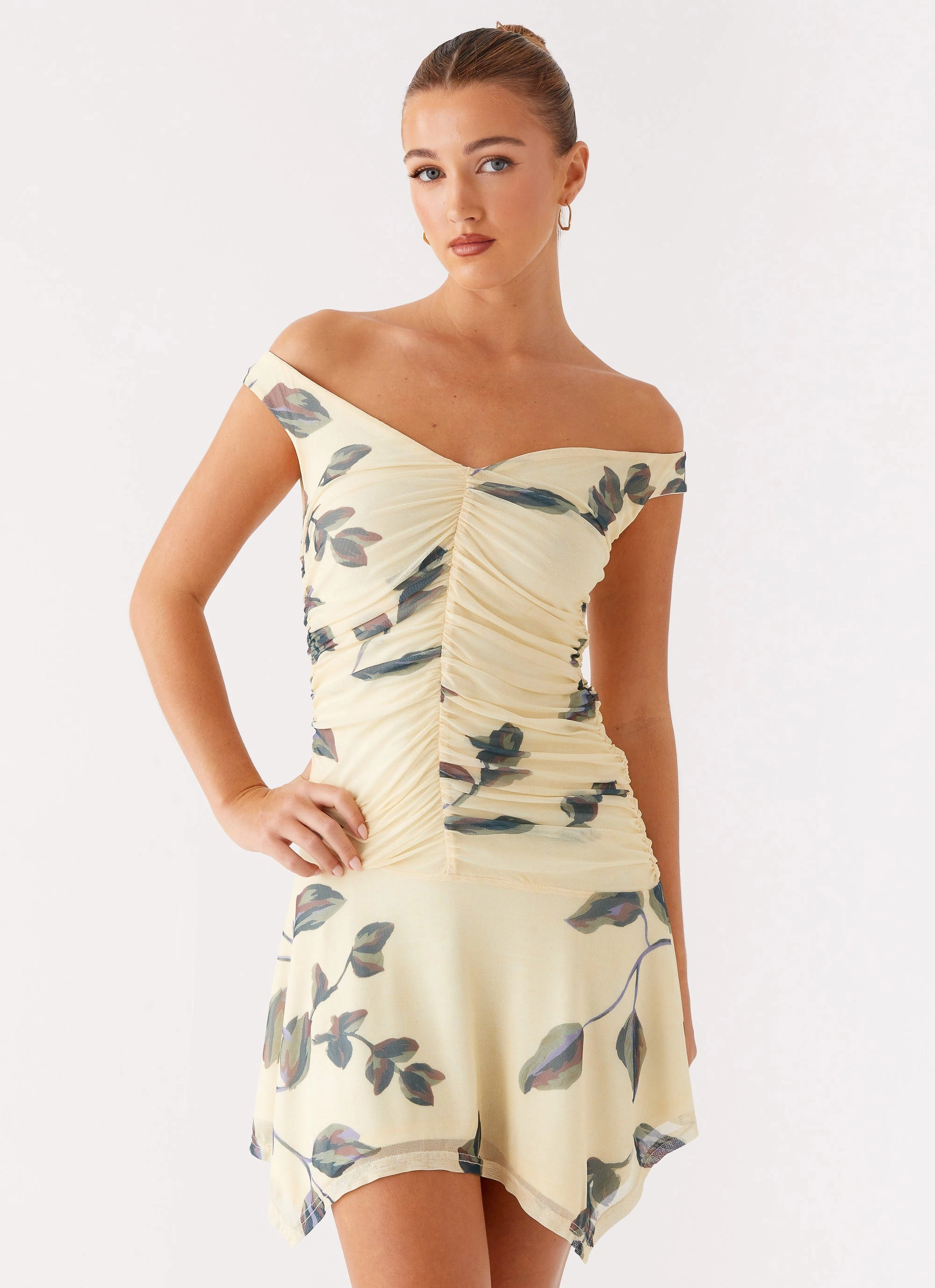 Smooth-Finish Light Rhythm Josette Mini Dress - Buttercream Bliss