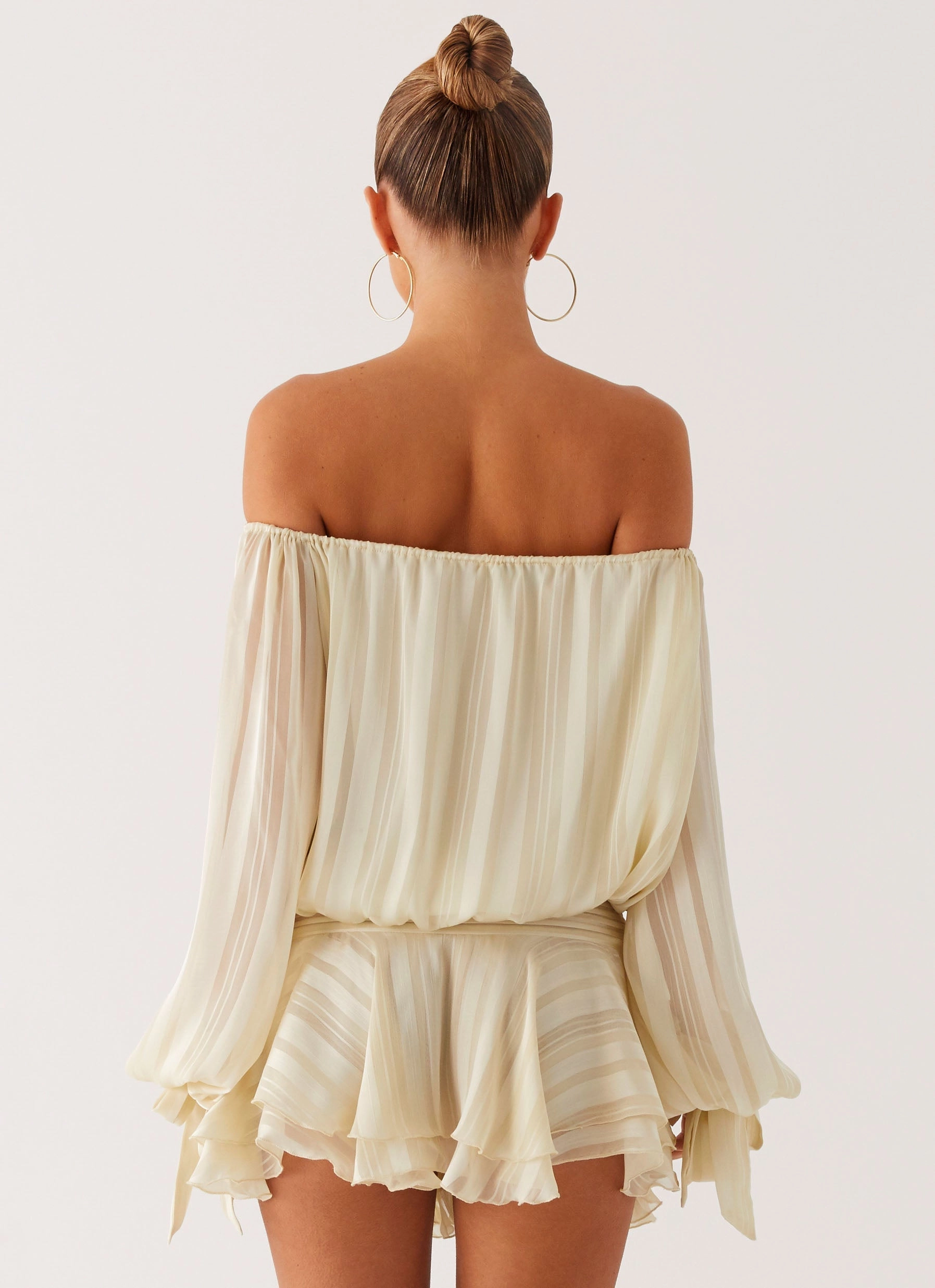 Eira Balloon Sleeve Mini Dress - Ivory All-day style Sharp Style