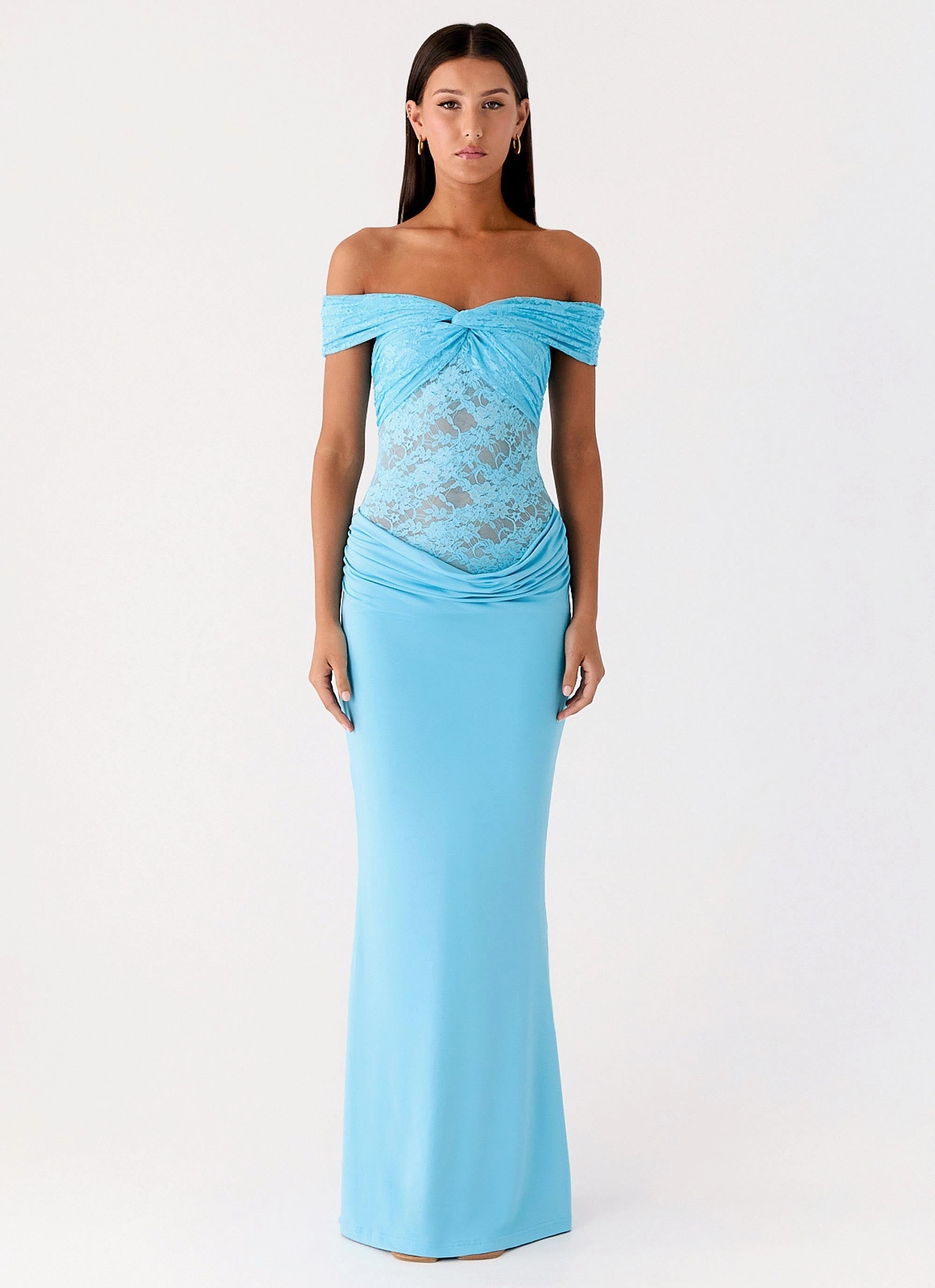 Sophisticated Comfort Day Chic Either Way Maxi Dress - Turquoise Blue