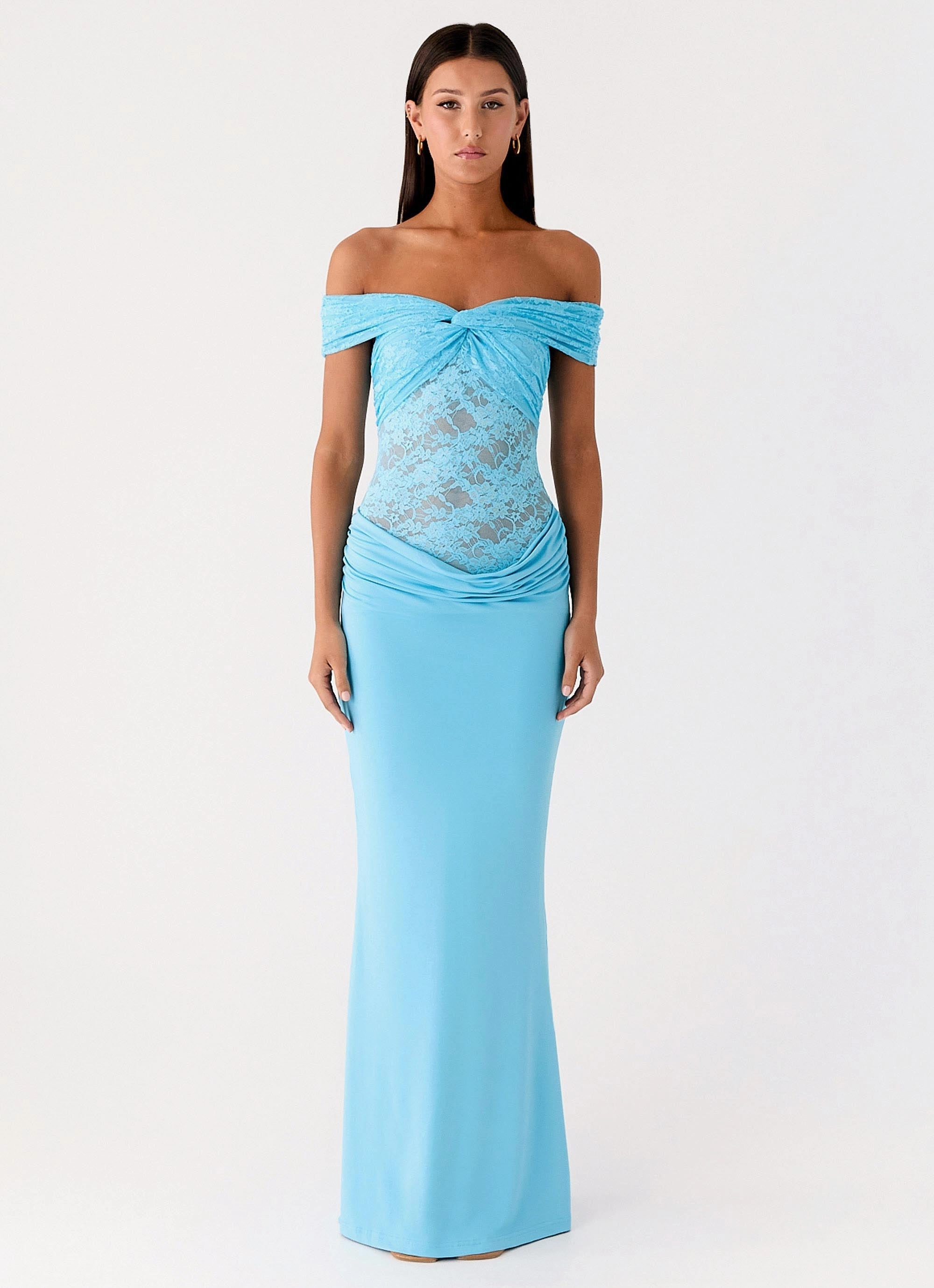 Either Way Maxi Dress - Turquoise Blue Sleek Comfort Comfortable office piece