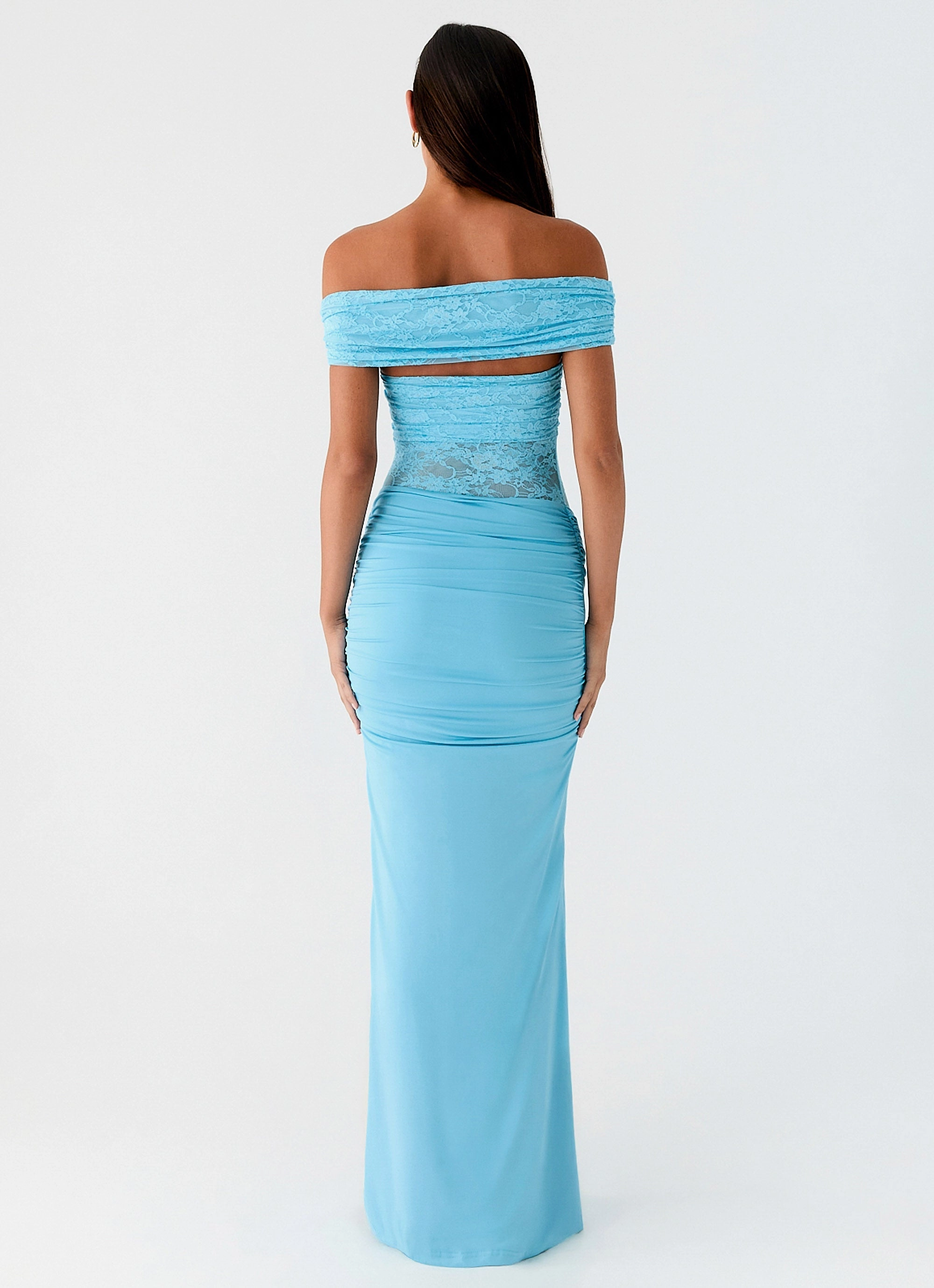 Self Power Sophisticated Charm Either Way Maxi Dress - Turquoise Blue