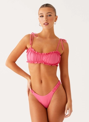 Low Drag Surface Texture Casual-Comfort El Nido Bikini Bottoms - Pink