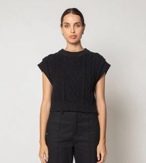 Gigi Cropped Sweater Vest | Black OdorResistant Technology Fashionable Tank