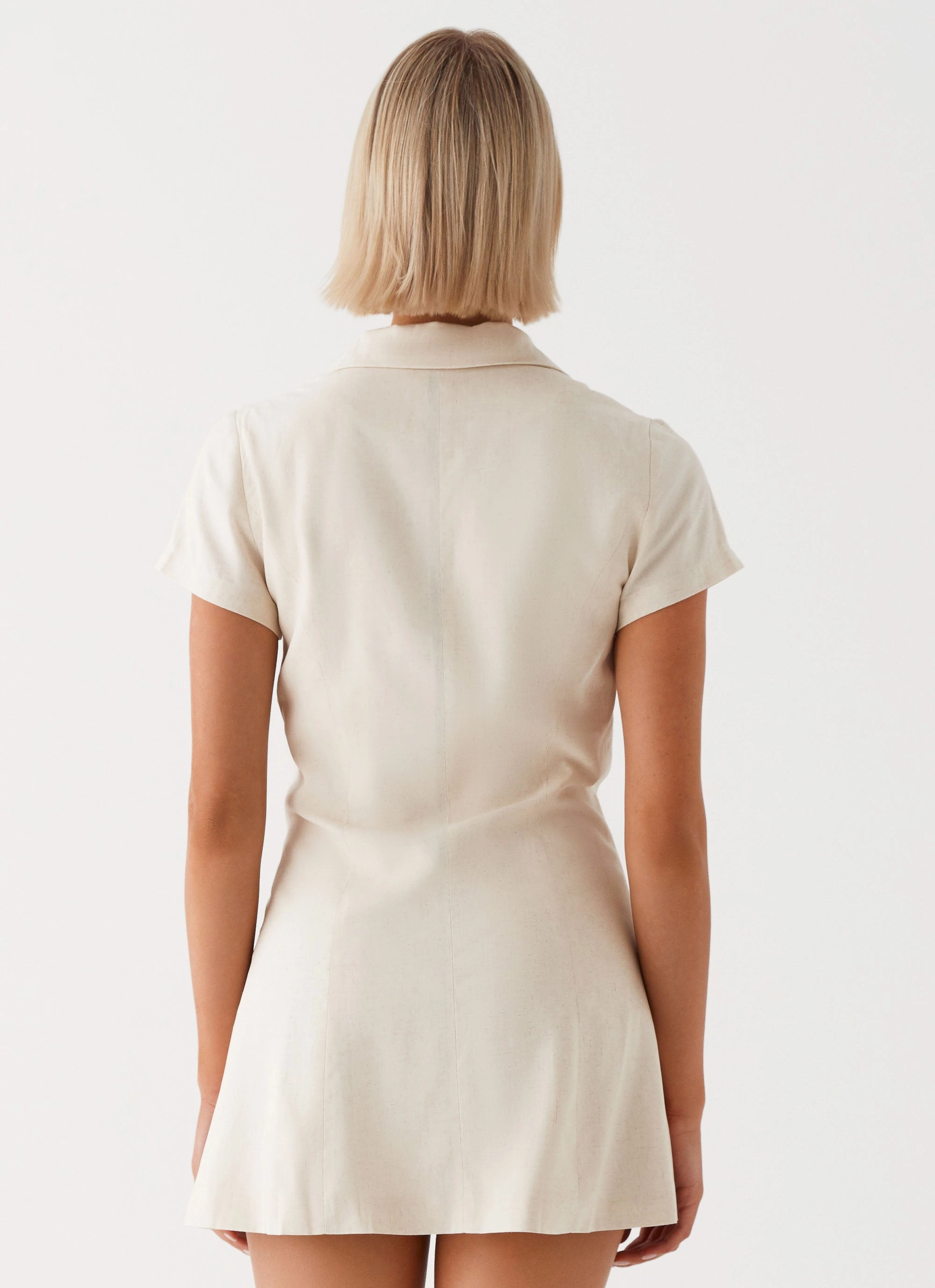 Russo Linen Mini Dress - Oatmeal Fit For All Everyday-Use