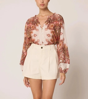 Alicia Blouse | Foulard Paisley Breathable Material AllDay Comfort Design