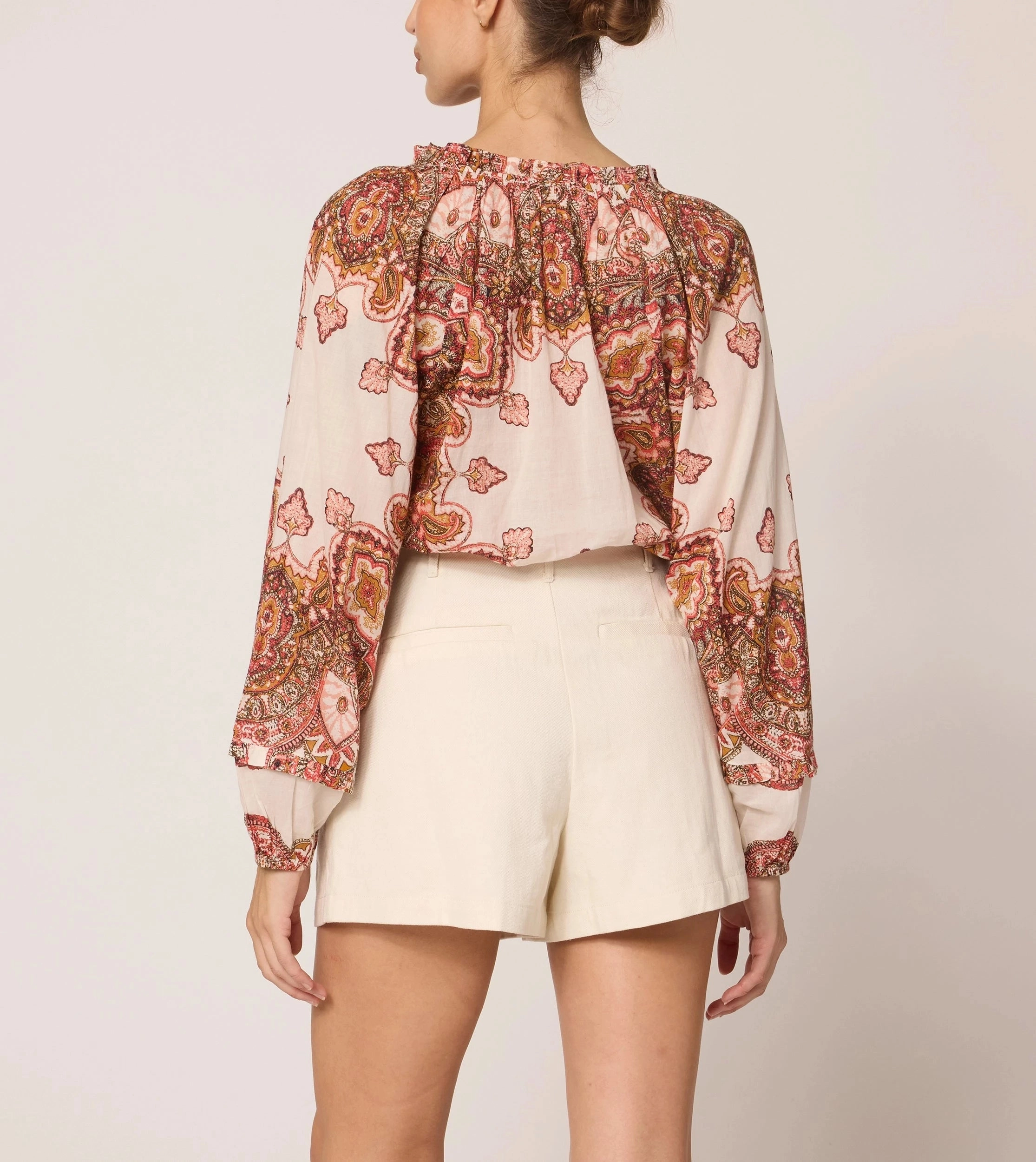 Alicia Blouse | Foulard Paisley Button Down Collar Style