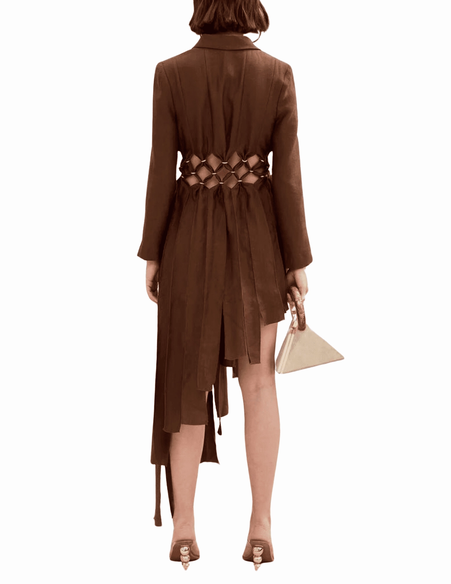 Neutral Aesthetic Light Fabric Cult Gaia Elana Asymmetrical Midi Dress