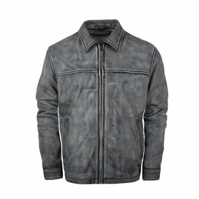 Low Maintenance Fabric Cold Days STS Ranchwear Mens Rifleman Stone Wash Leather Leather Jacket