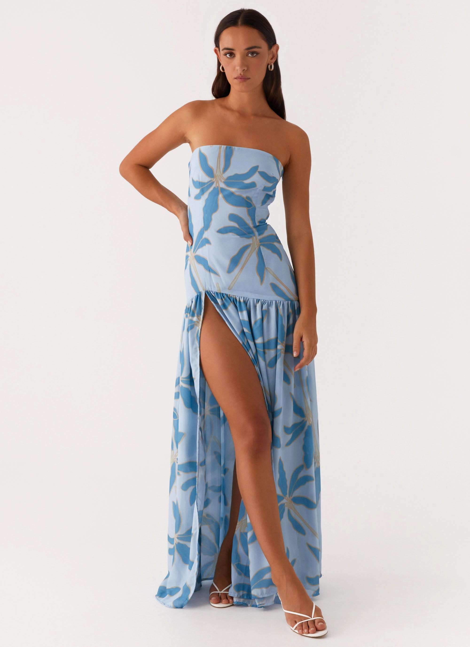 Bright Appeal Event Glow Eden Strapless Maxi Dress - Opulent Blue