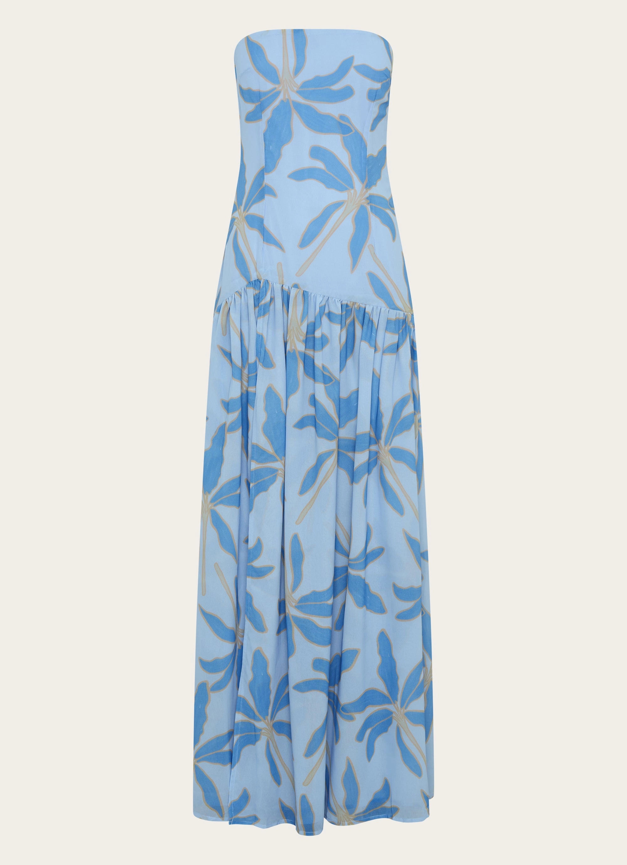 Eden Strapless Maxi Dress - Opulent Blue Casual Layers Cool Comfort
