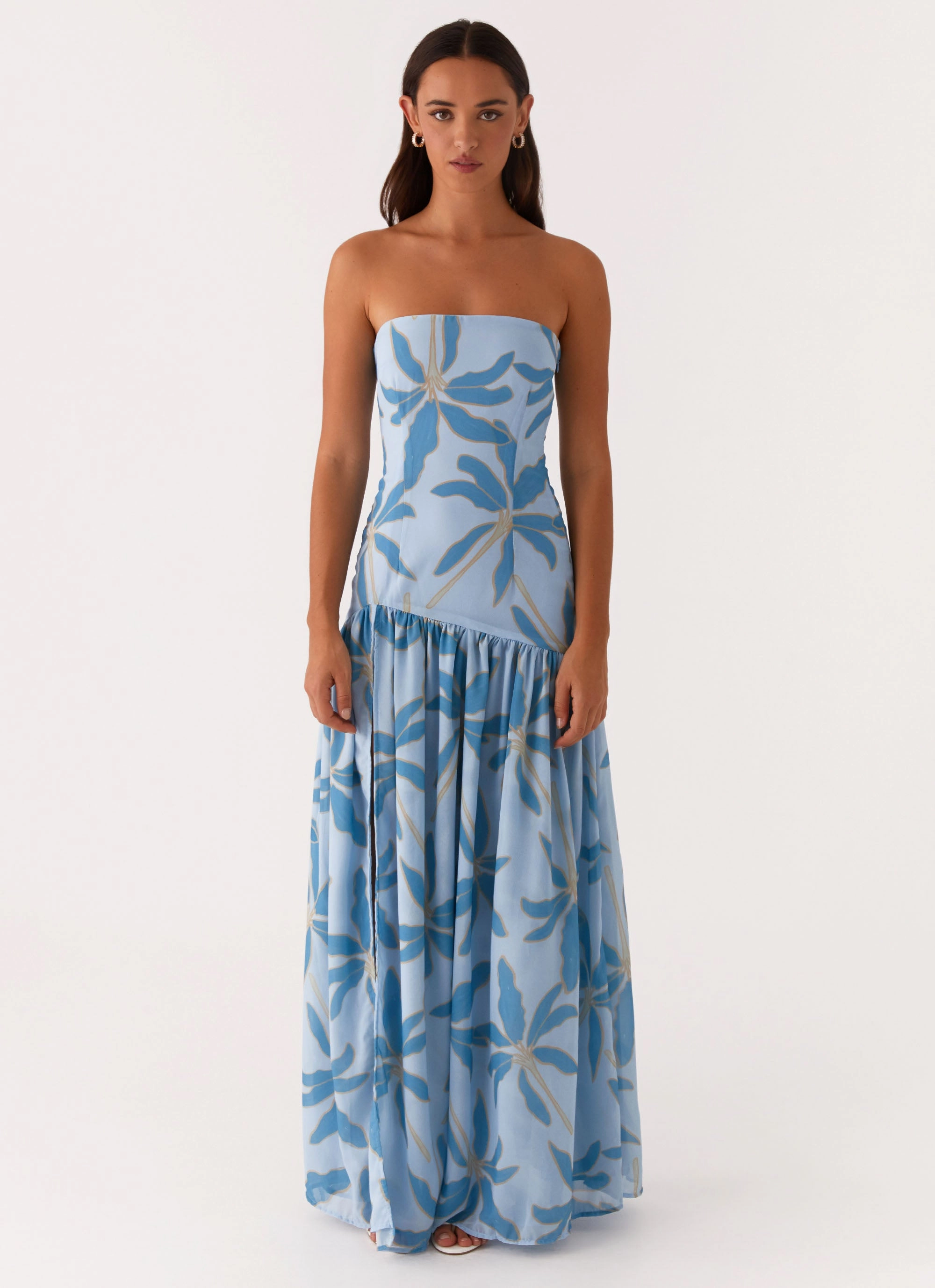 Unlined Look Eden Strapless Maxi Dress - Opulent Blue