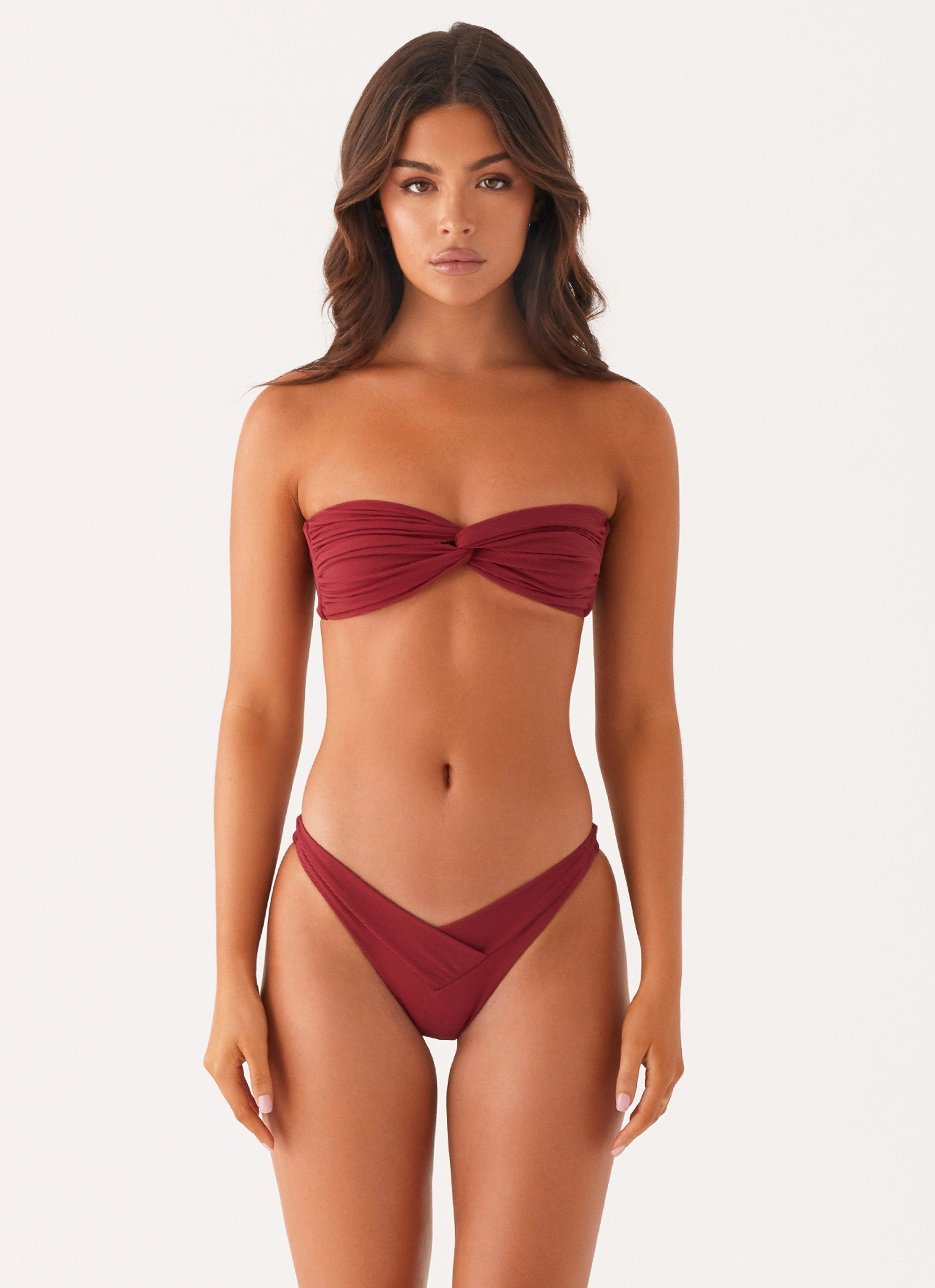 Breathable mesh lining Reinforced Grommets Delta Bikini Bottoms - Mulberry