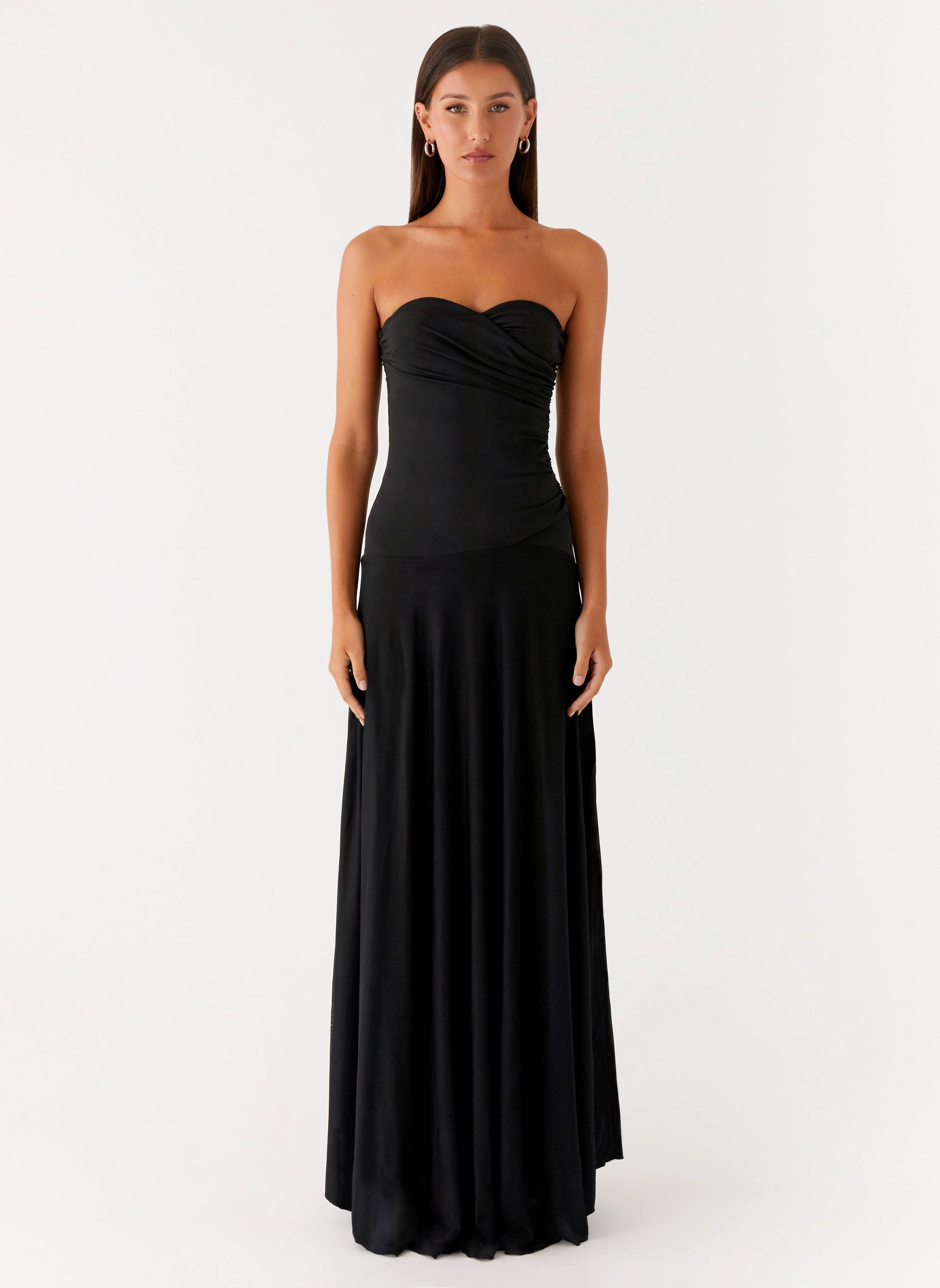 Hidden Zipper Ruben Maxi Dress - Black