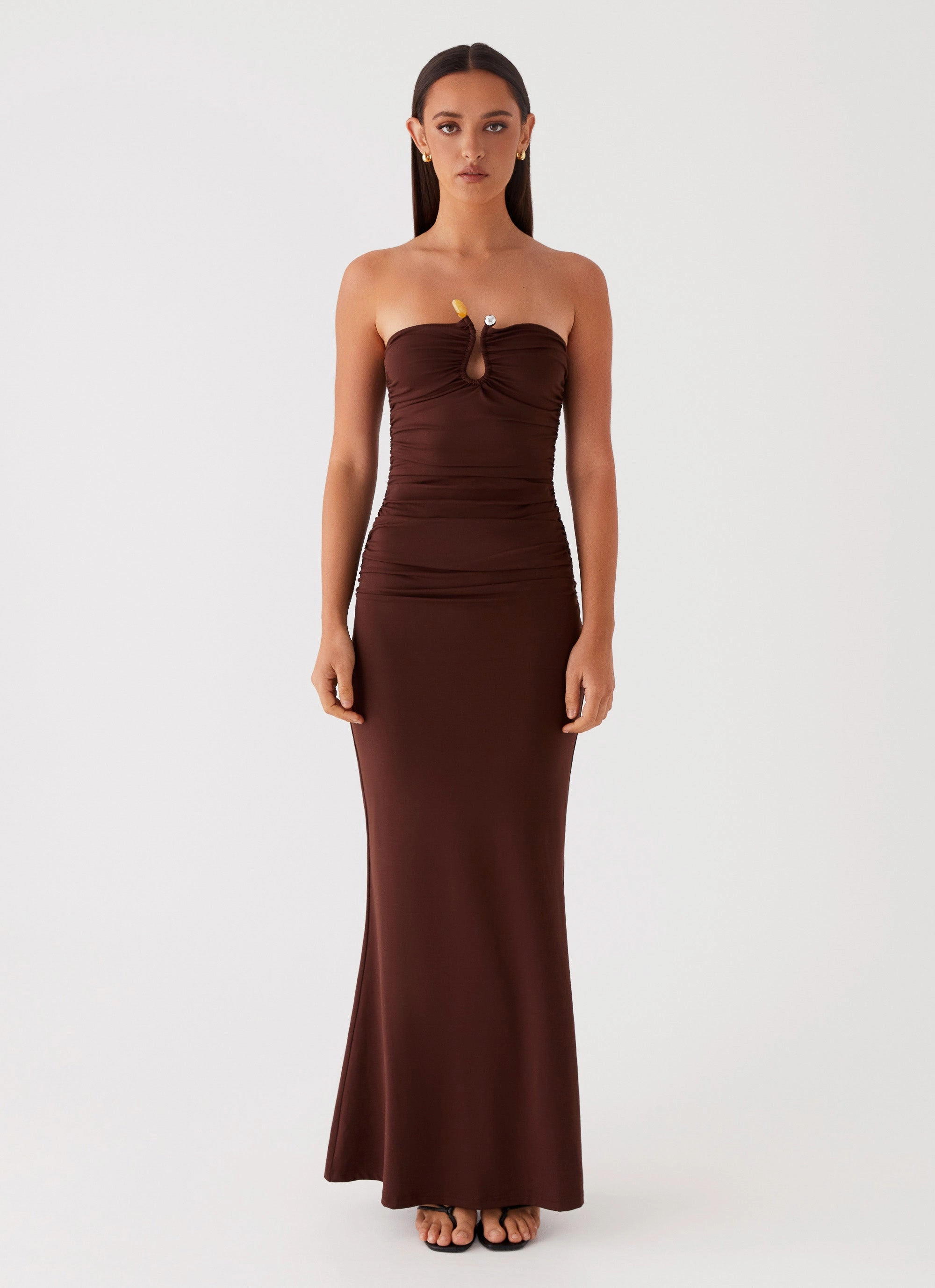 Texture Rich Cool Palette Rudy Maxi Dress - Brown