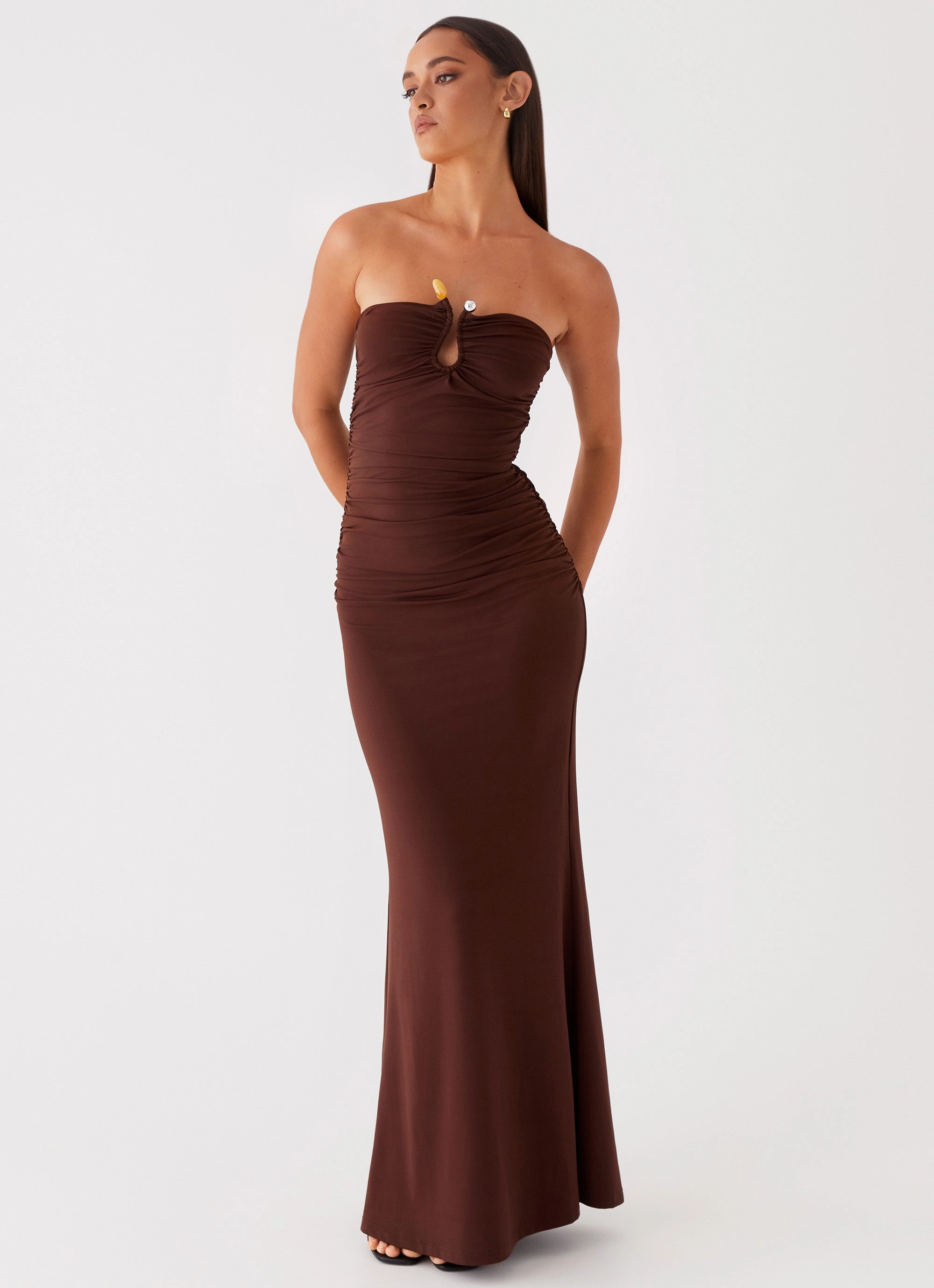 Easy Mood Beadwork Rudy Maxi Dress - Brown