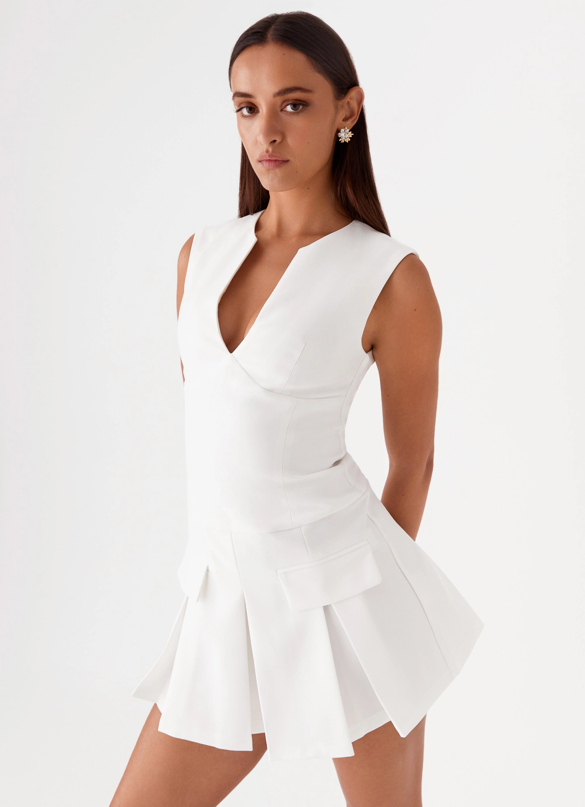 Cassia Mini Dress - White Urban Touch