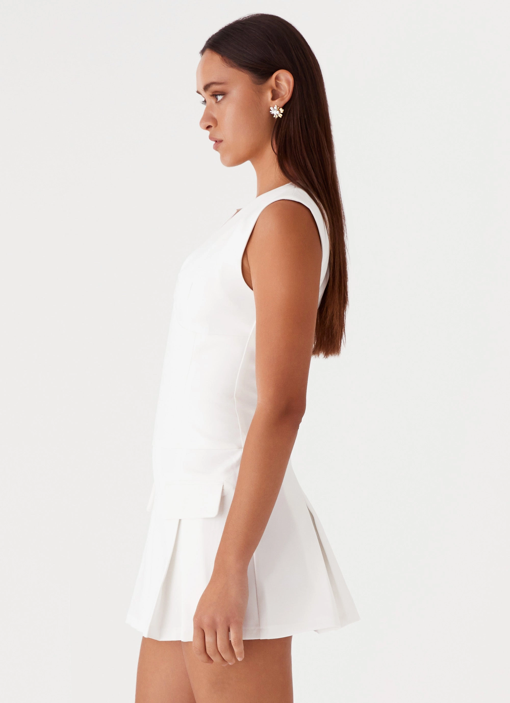 Cassia Mini Dress - White Warm Palette Mood Focused