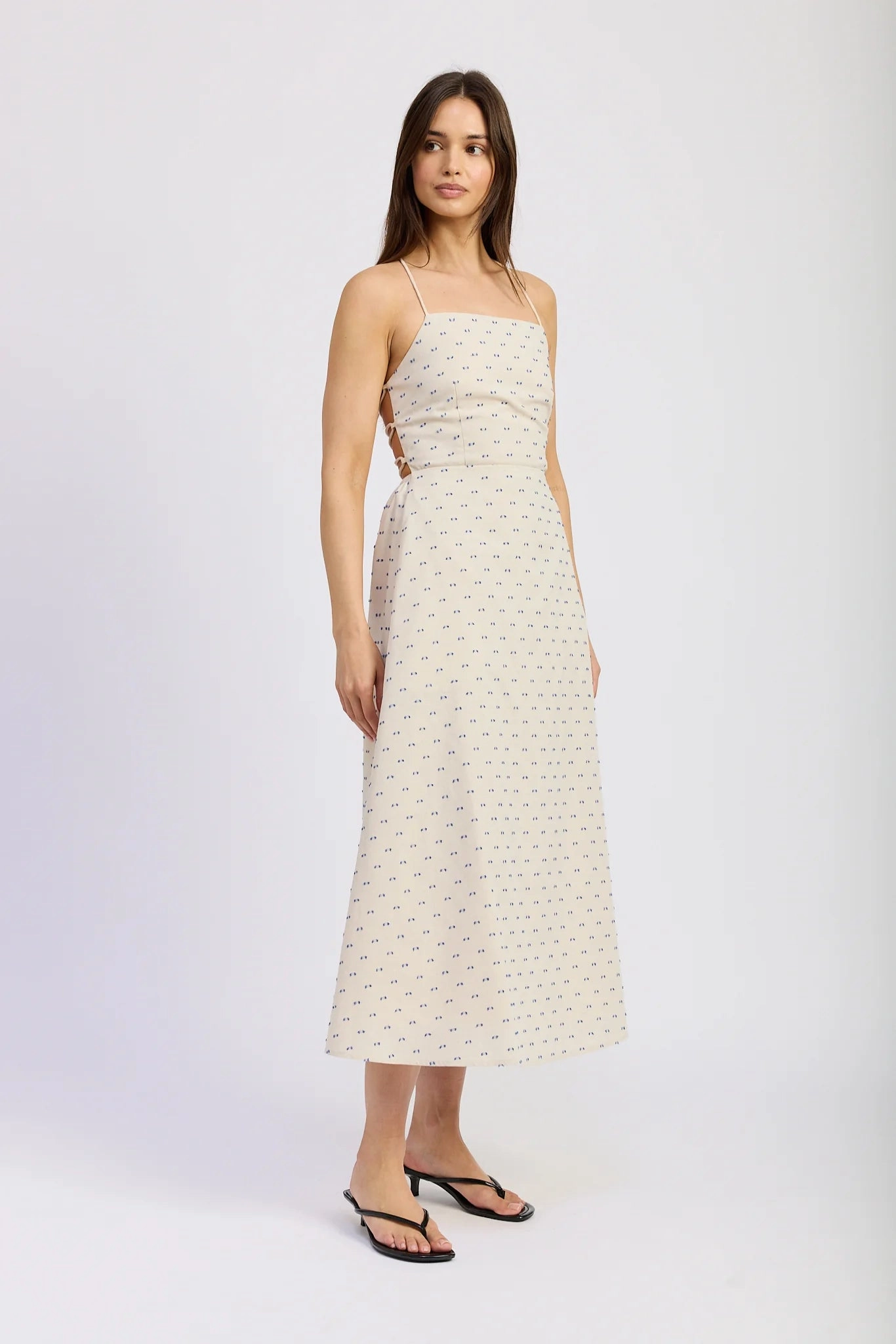 Ribbed Hem UPF Protective Fabric Donatella Maxi Dress