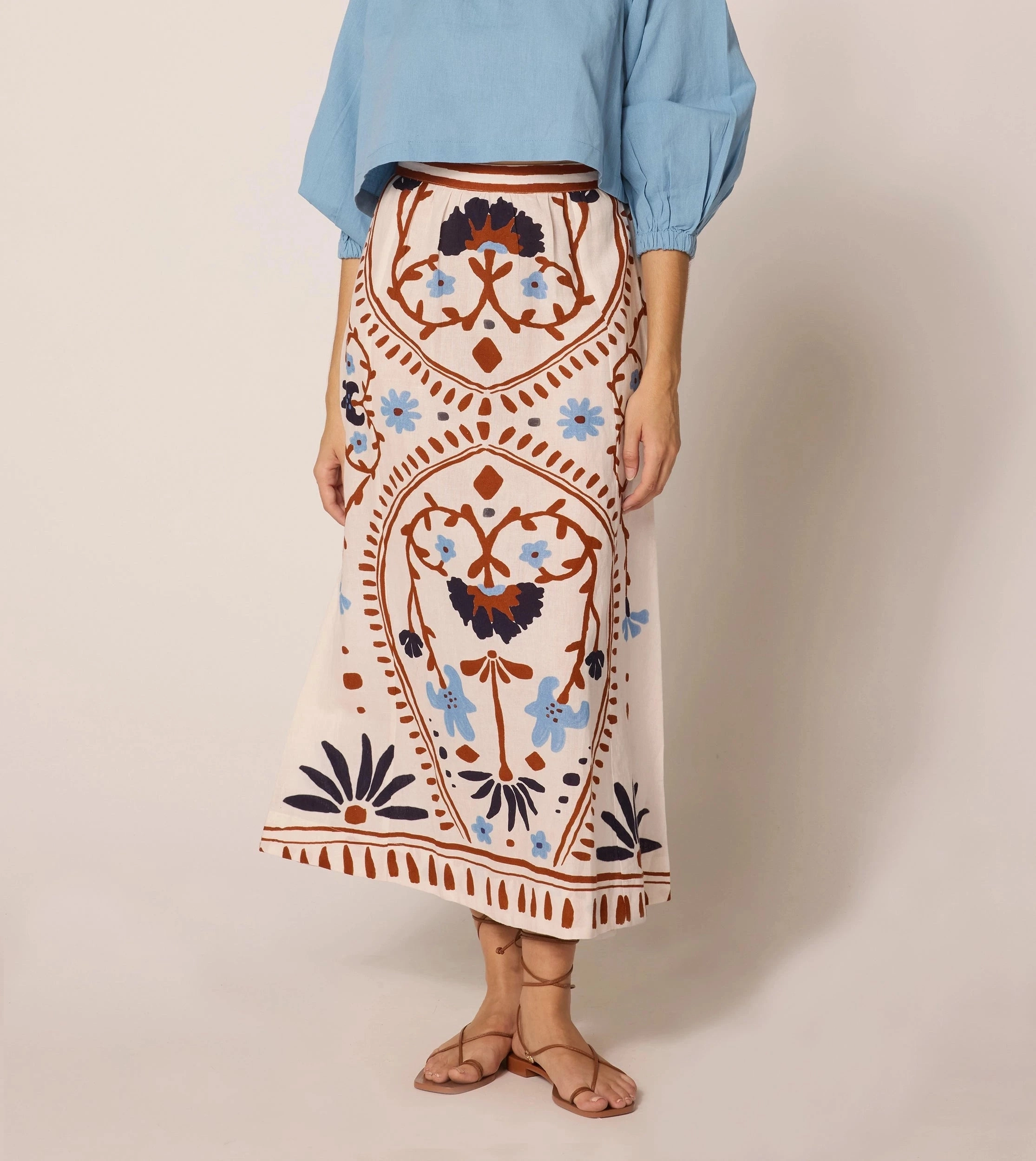 Striped Design Juliet Ankle Skirt | Liliana