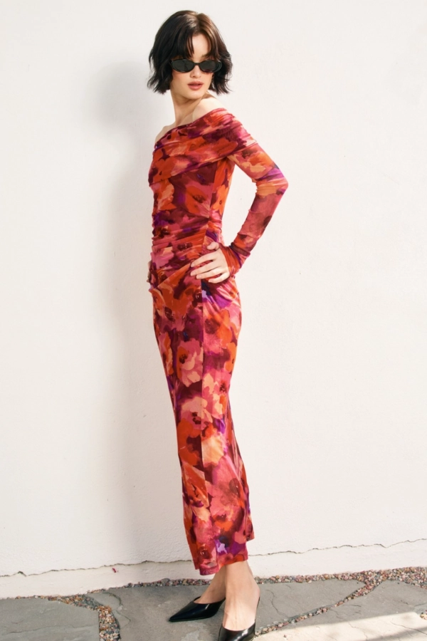 QuickDryTechnology Dancing With Love Mesh Maxi Dress