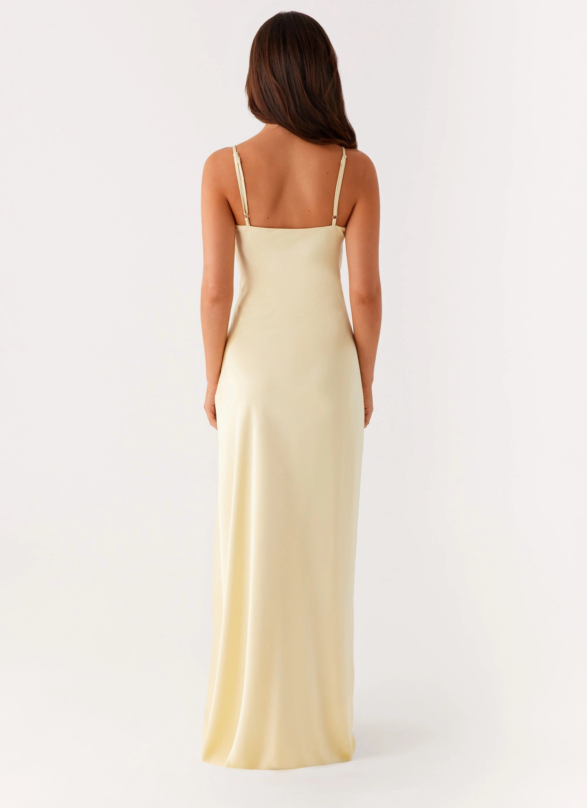 Elona Maxi Dress - Baby Yellow soft fit Fall Silhouette