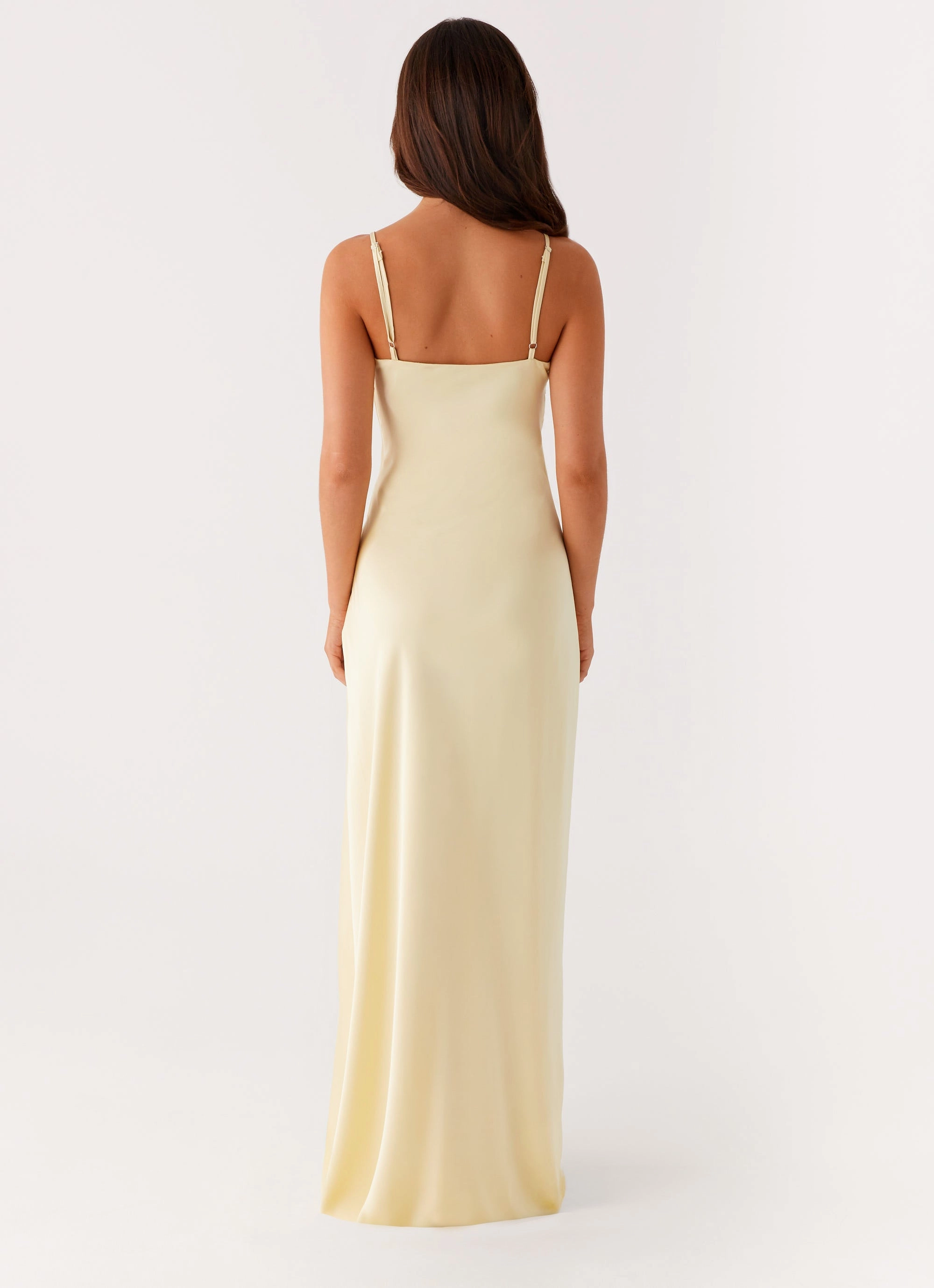Elona Maxi Dress - Baby Yellow Drawstring-Closure Minimal Harmony