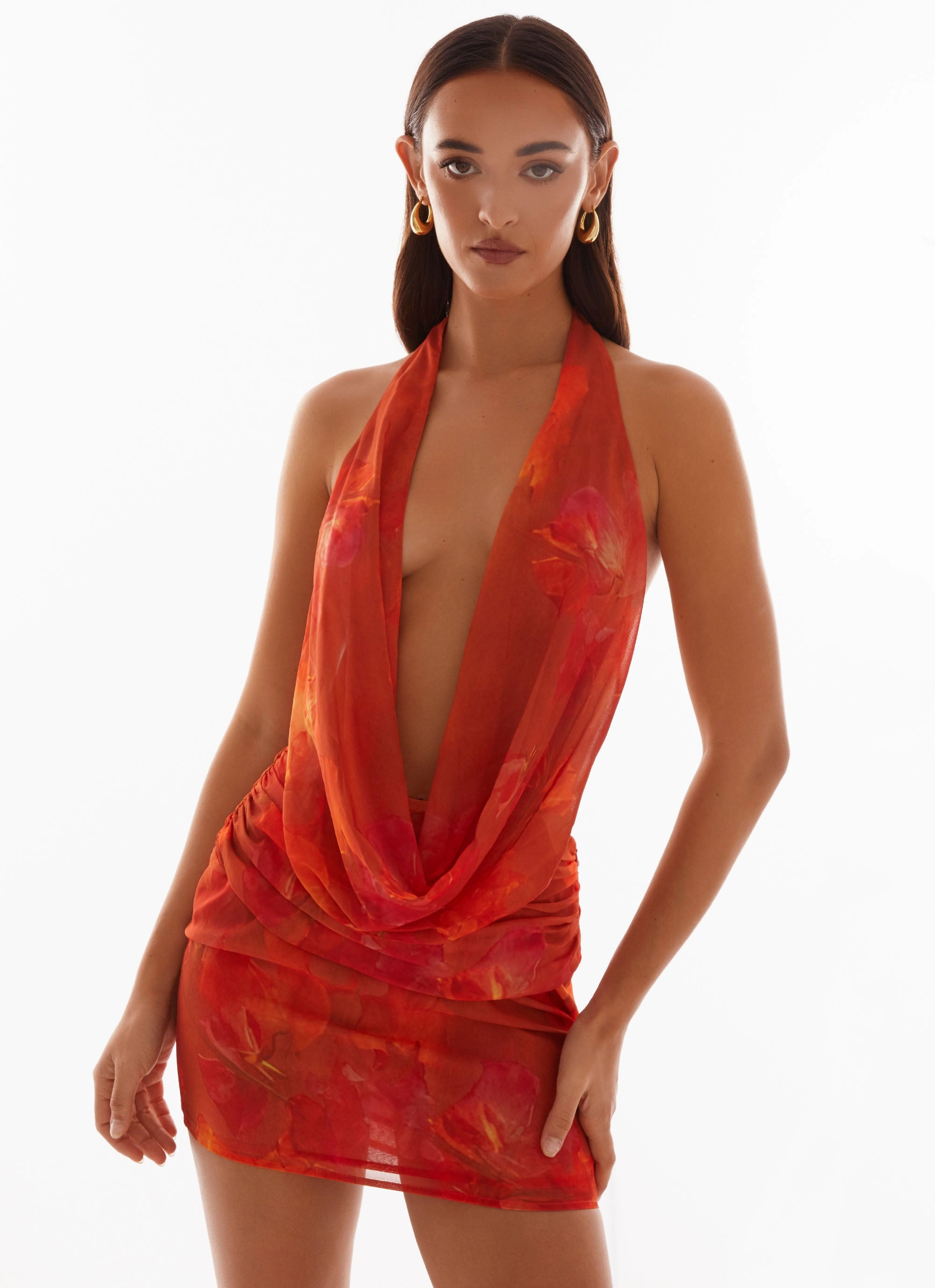 Sporty Look Classic Grace Elysia Chiffon Mini Dress - Amber